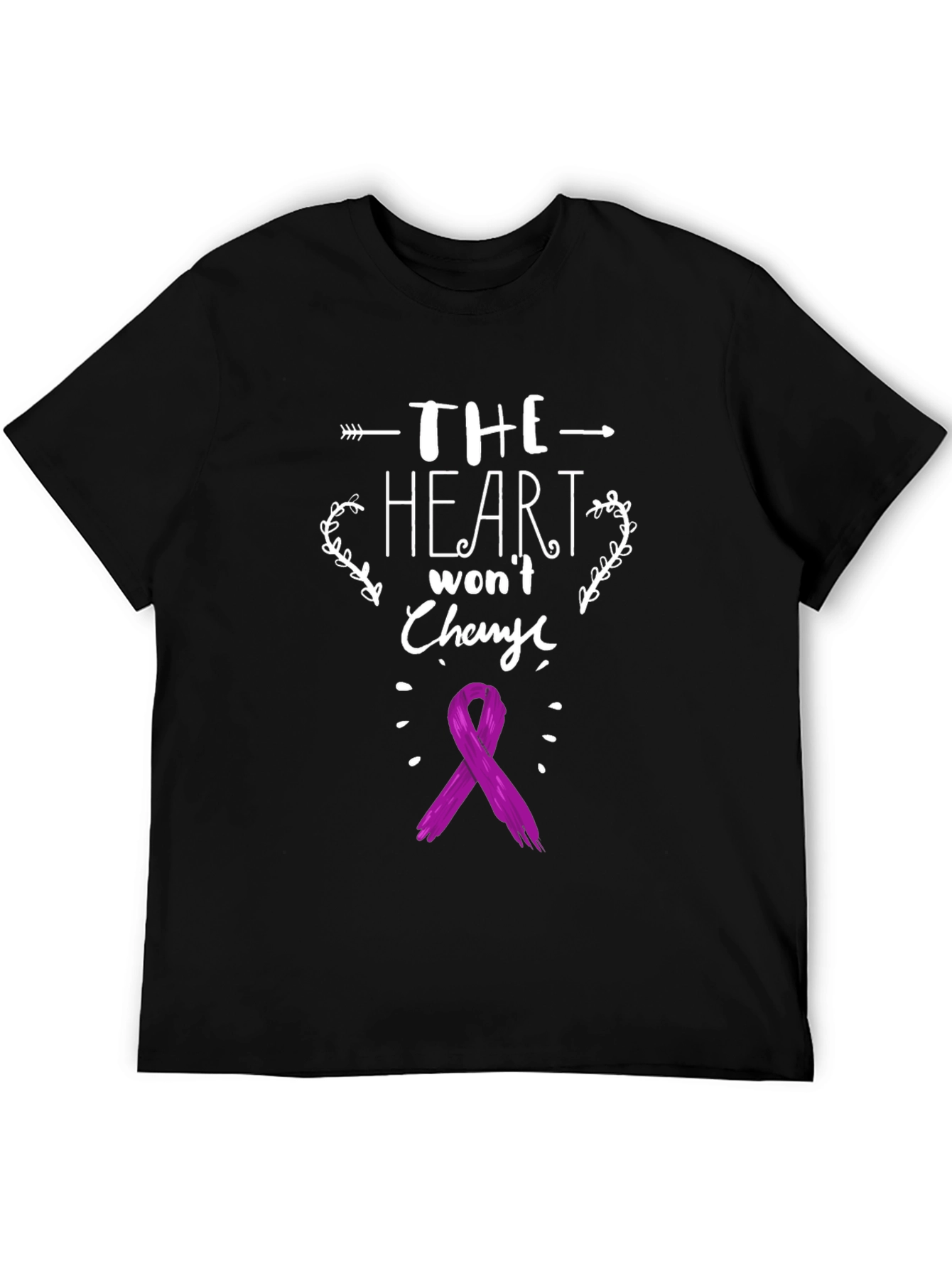 Heart Wont Change T-Shirt - Purple Ribbon
