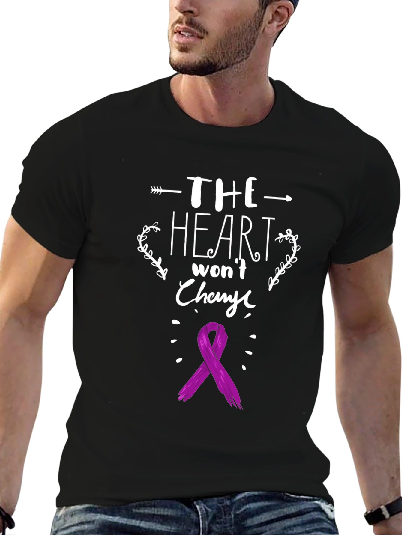 Heart Wont Change T-Shirt - Purple Ribbon