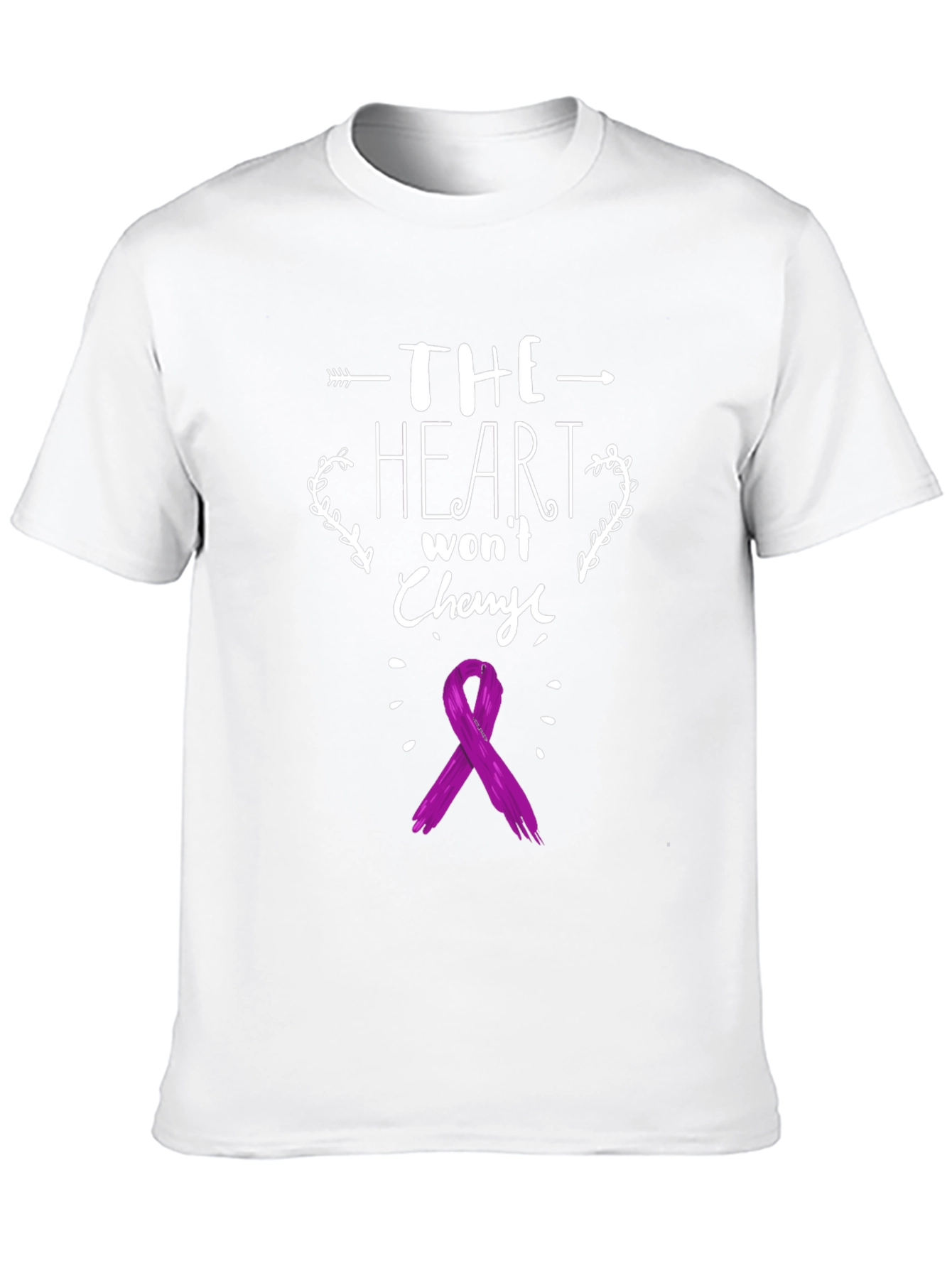 Heart Wont Change T-Shirt - Purple Ribbon