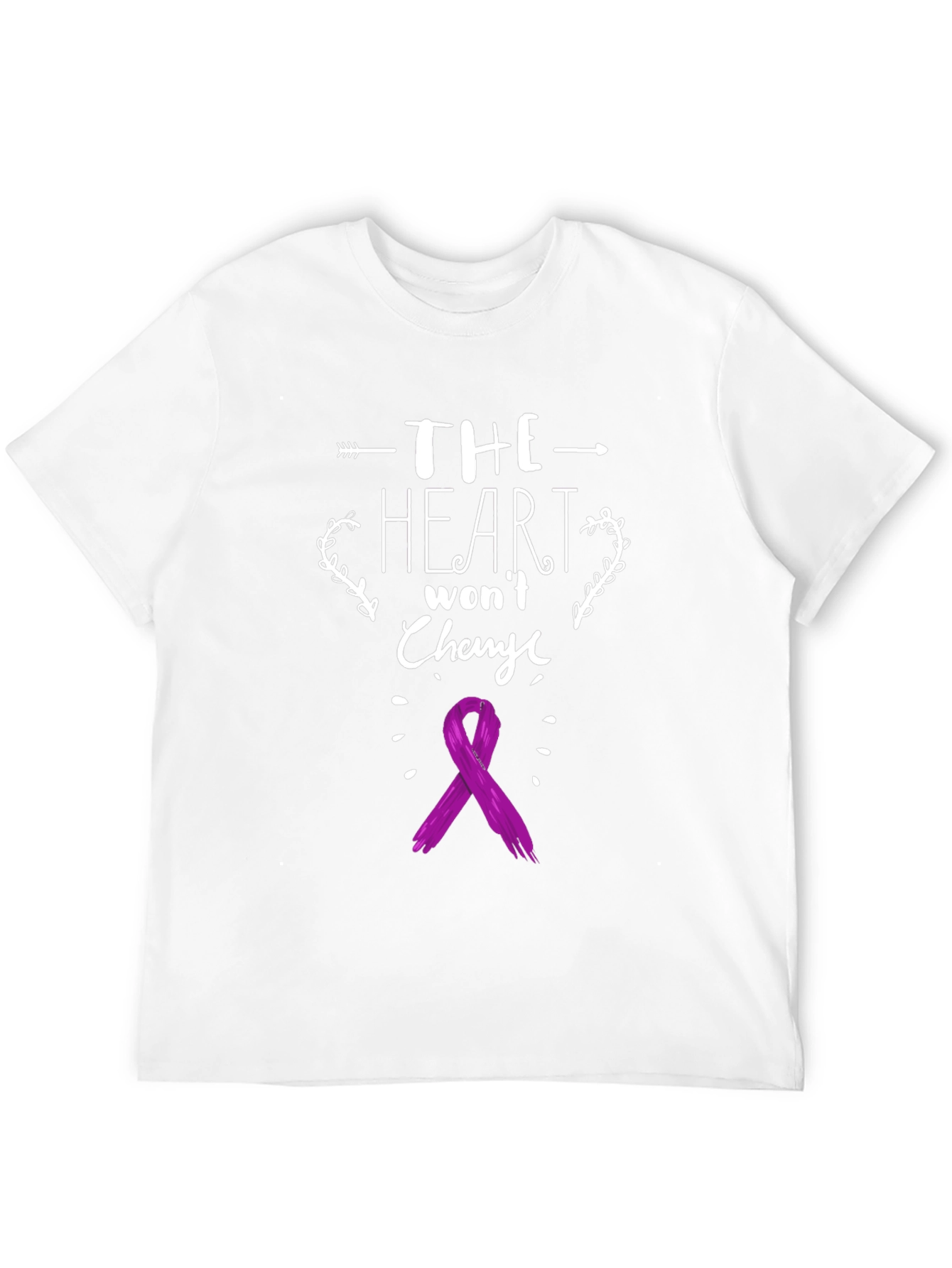 Heart Wont Change T-Shirt - Purple Ribbon