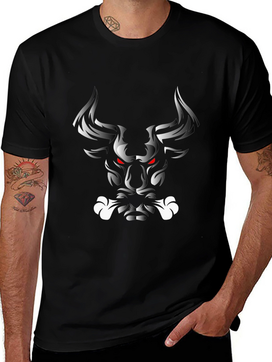 Mens Graphic Tee - Bull Design