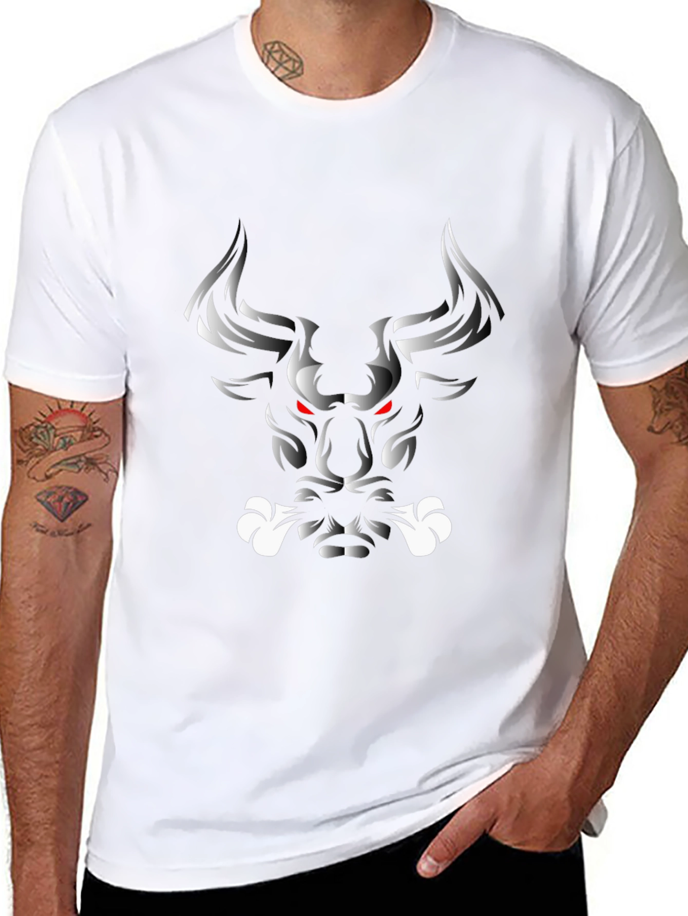 Mens Graphic Tee - Bull Design