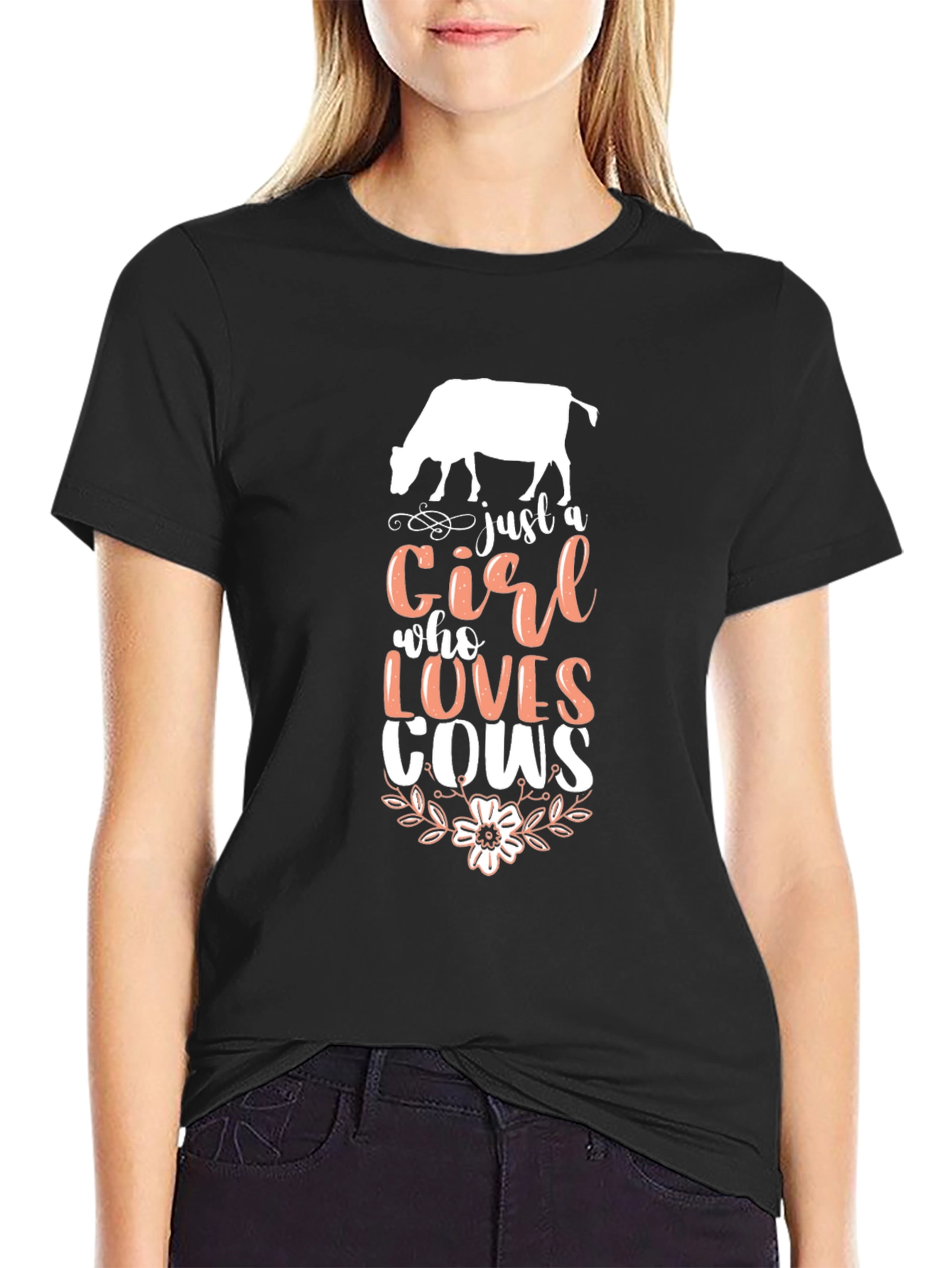 Just A Girl Who Loves Cows Graphic Tee