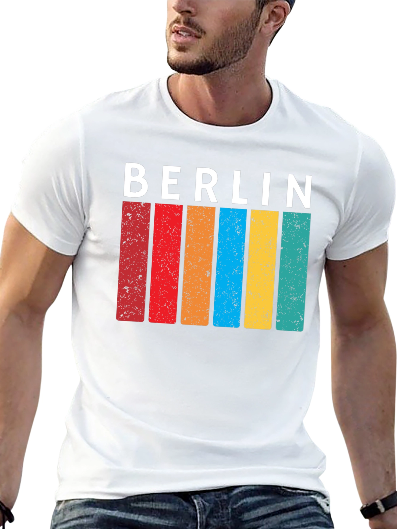 Berlin Retro Stripe T-Shirt - Classic Graphic Tee