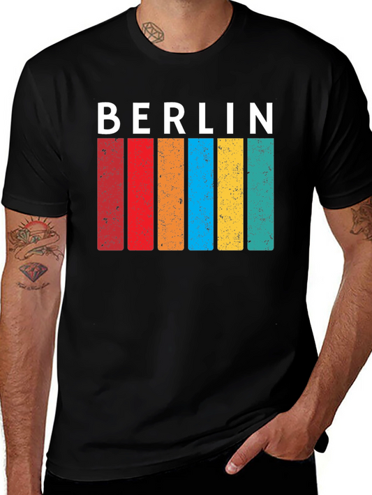 Berlin Retro Stripe T-Shirt - Classic Graphic Tee