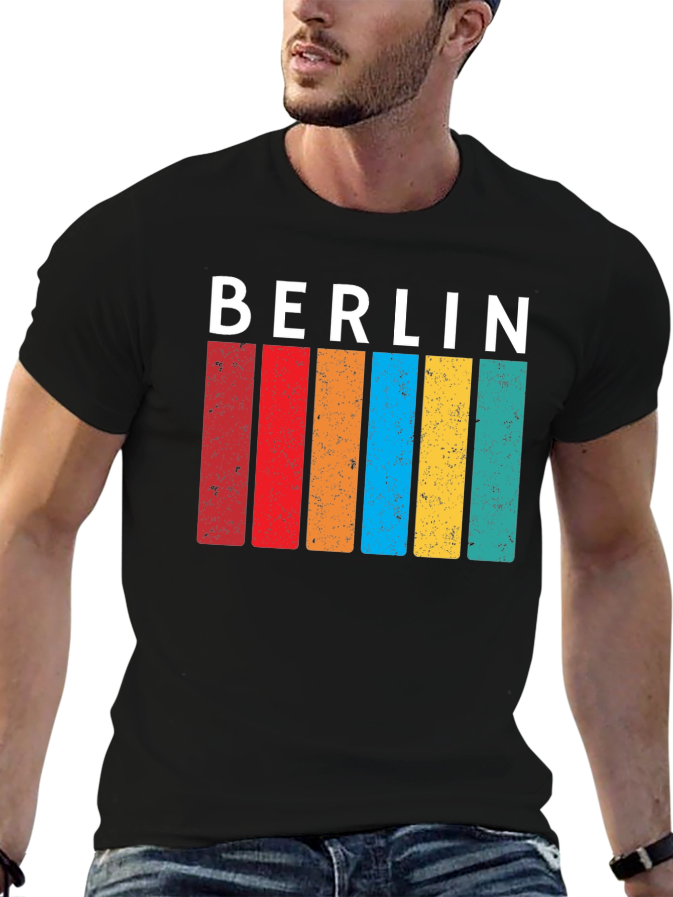 Berlin Retro Stripe T-Shirt - Classic Graphic Tee