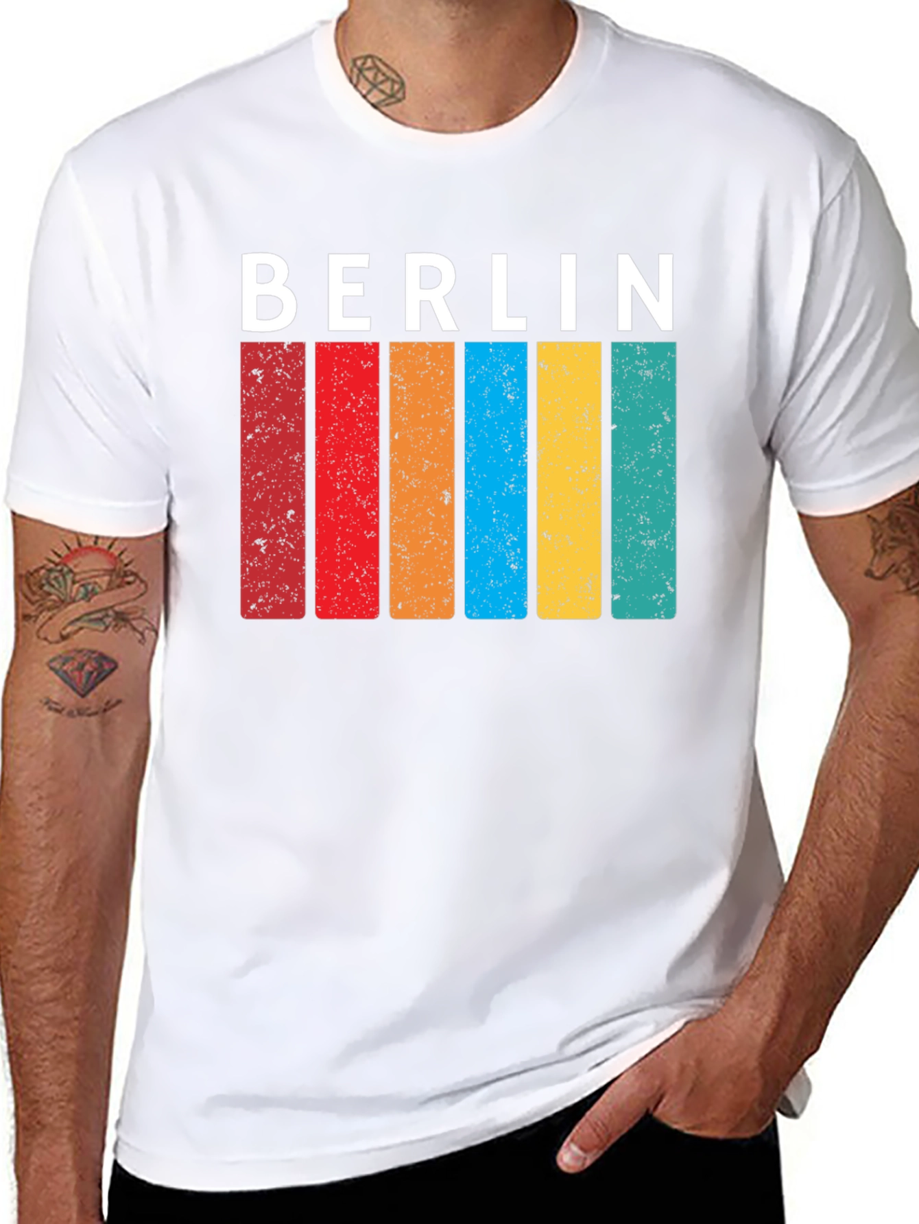 Berlin Retro Stripe T-Shirt - Classic Graphic Tee