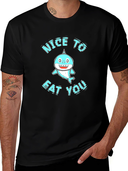 Funny Shark Nice to Eat You Graphic Tee