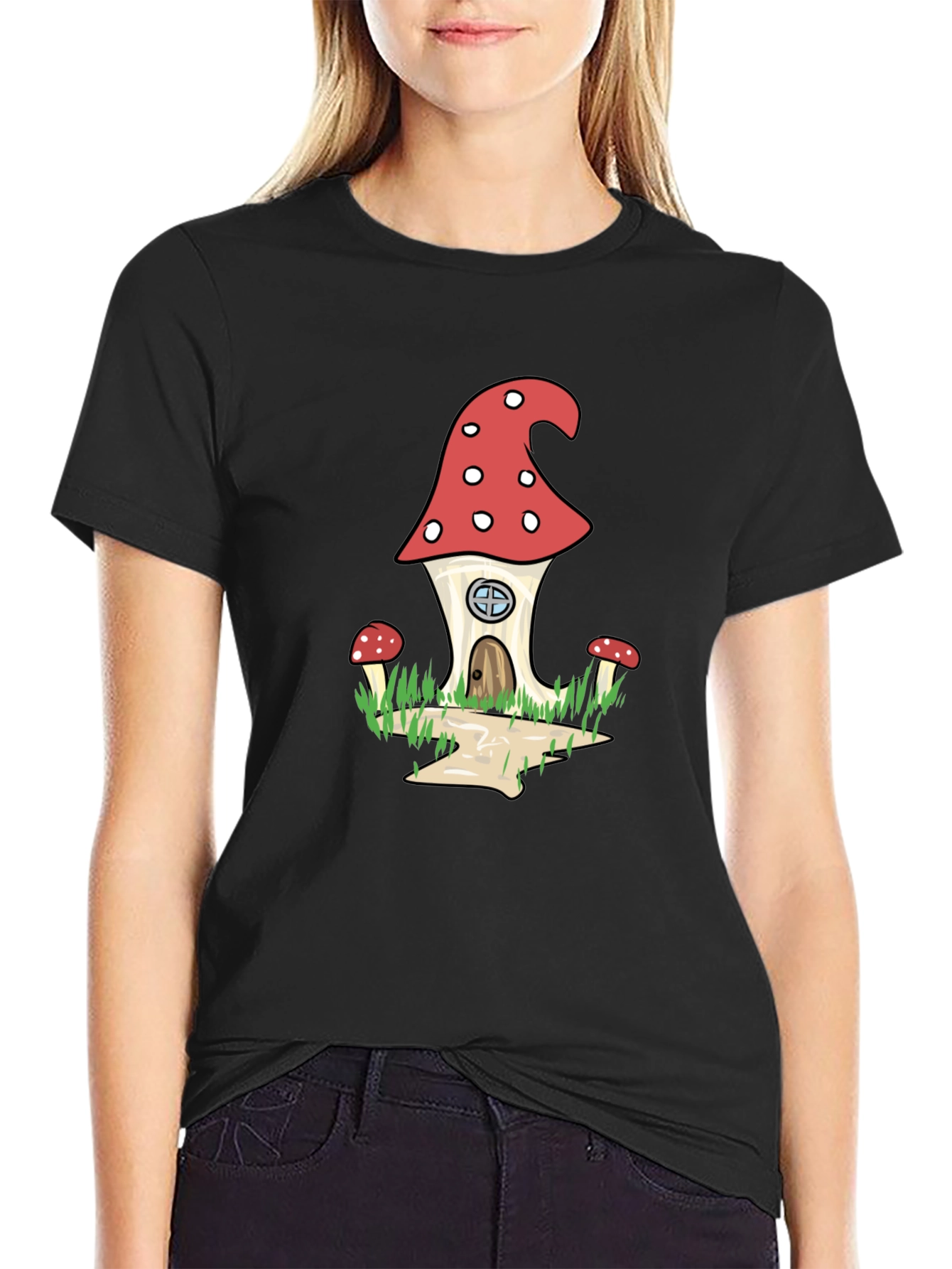 Whimsical Mushroom House Graphic Tee