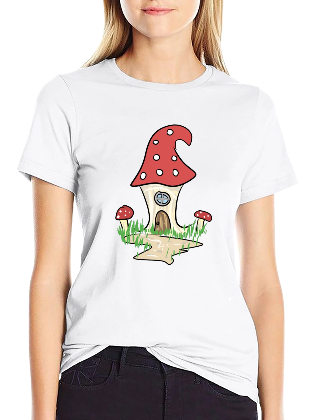 Whimsical Mushroom House Graphic Tee