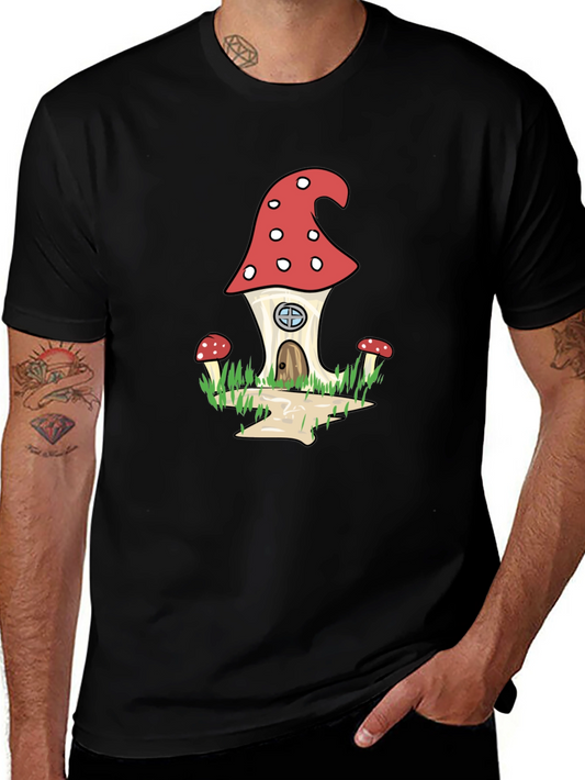 Whimsical Mushroom House Graphic Tee