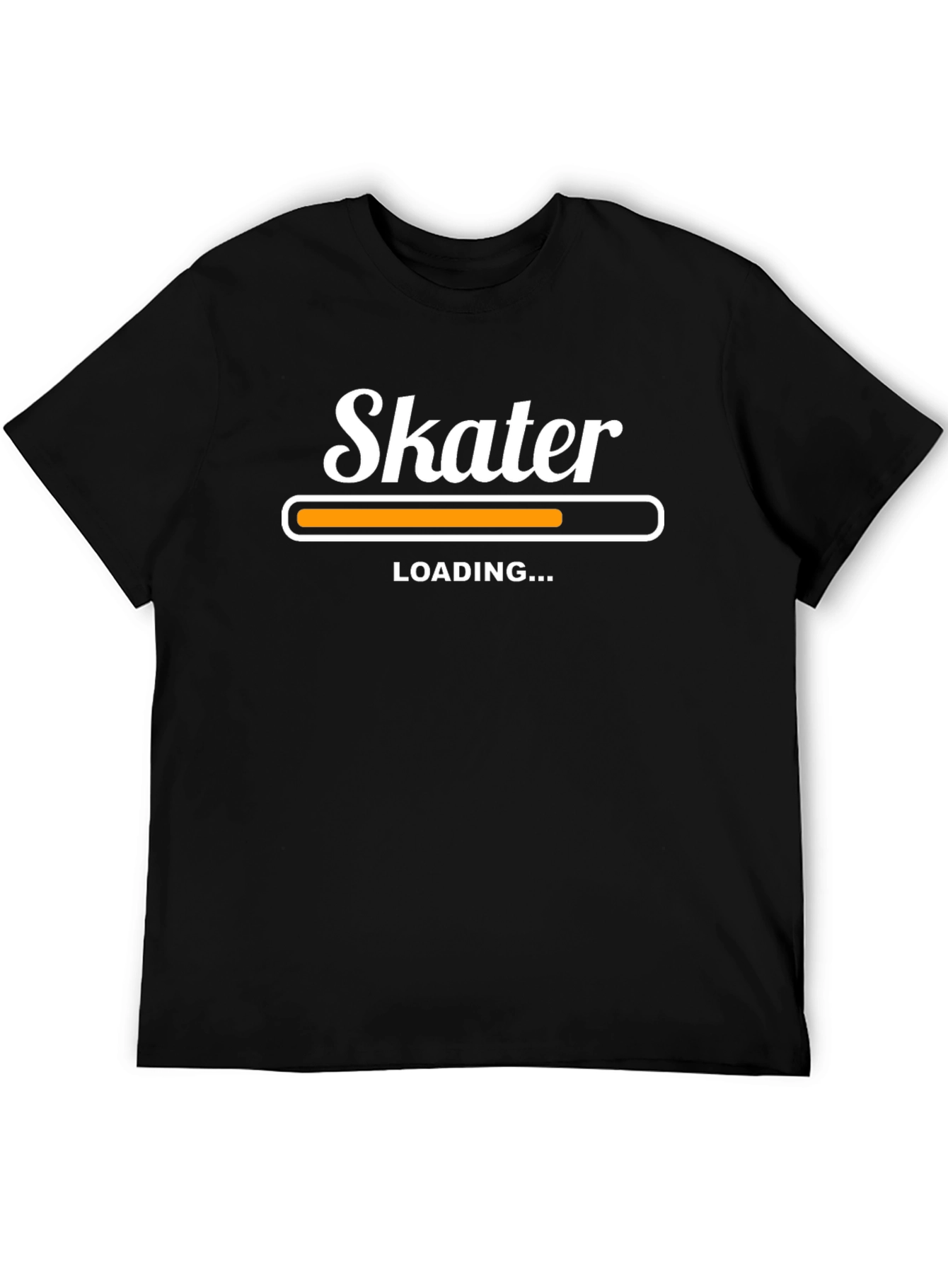 Skater Loading Graphic Tee - Black Cotton Blend T-Shirt