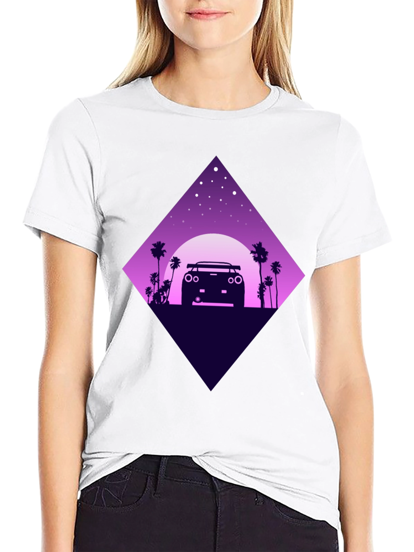 Retro Car T-Shirt - Night Drive Design