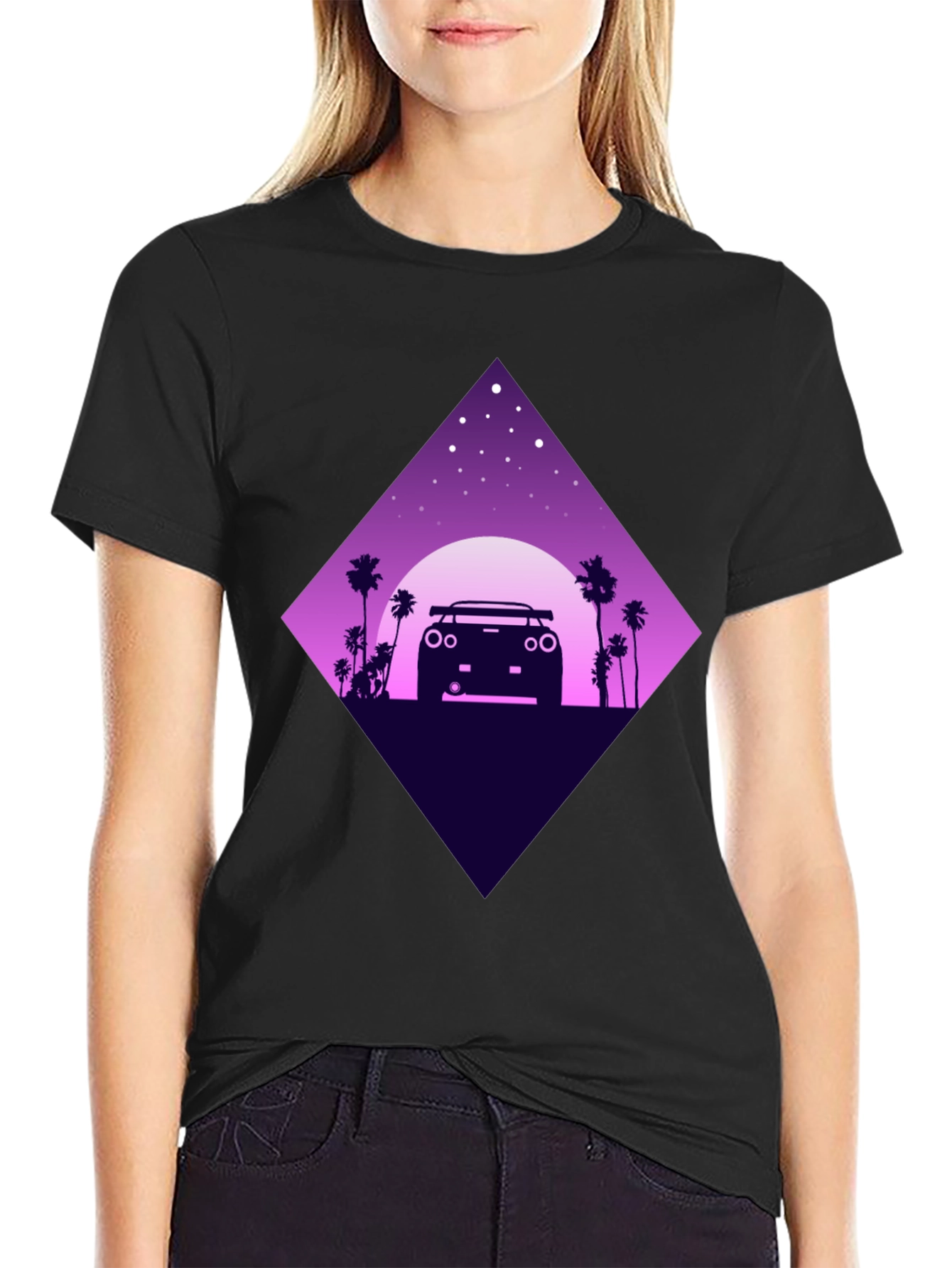 Retro Car T-Shirt - Night Drive Design