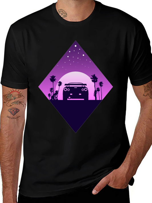 Retro Car T-Shirt - Night Drive Design