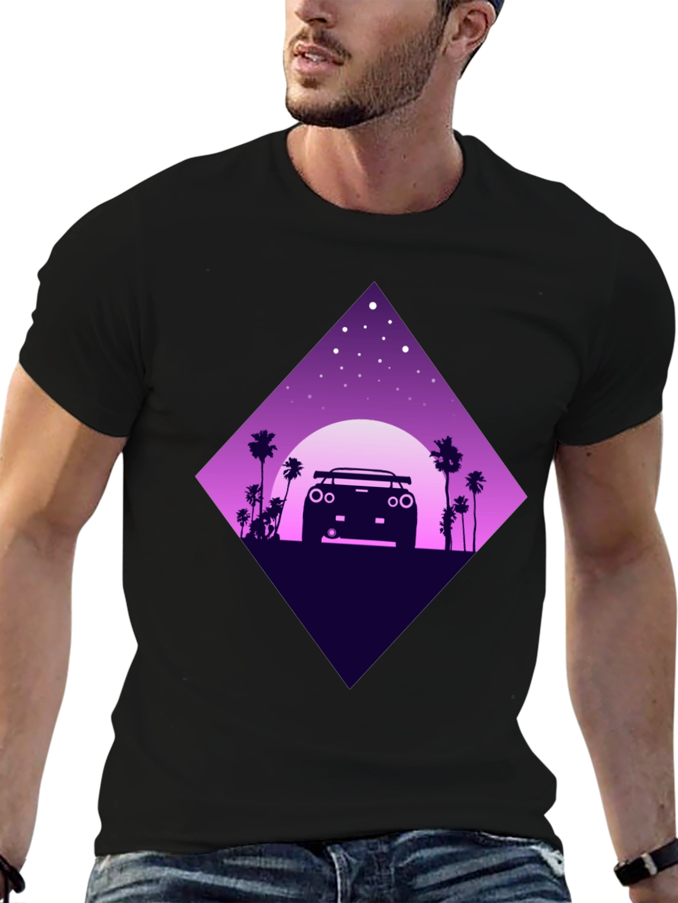 Retro Car T-Shirt - Night Drive Design
