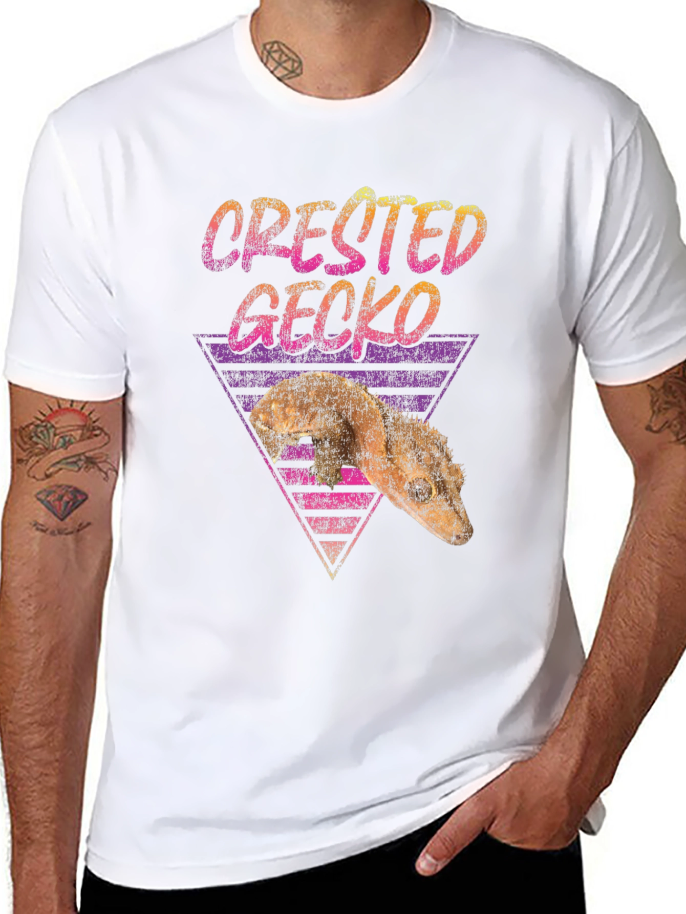 Crested Gecko Retro T-Shirt