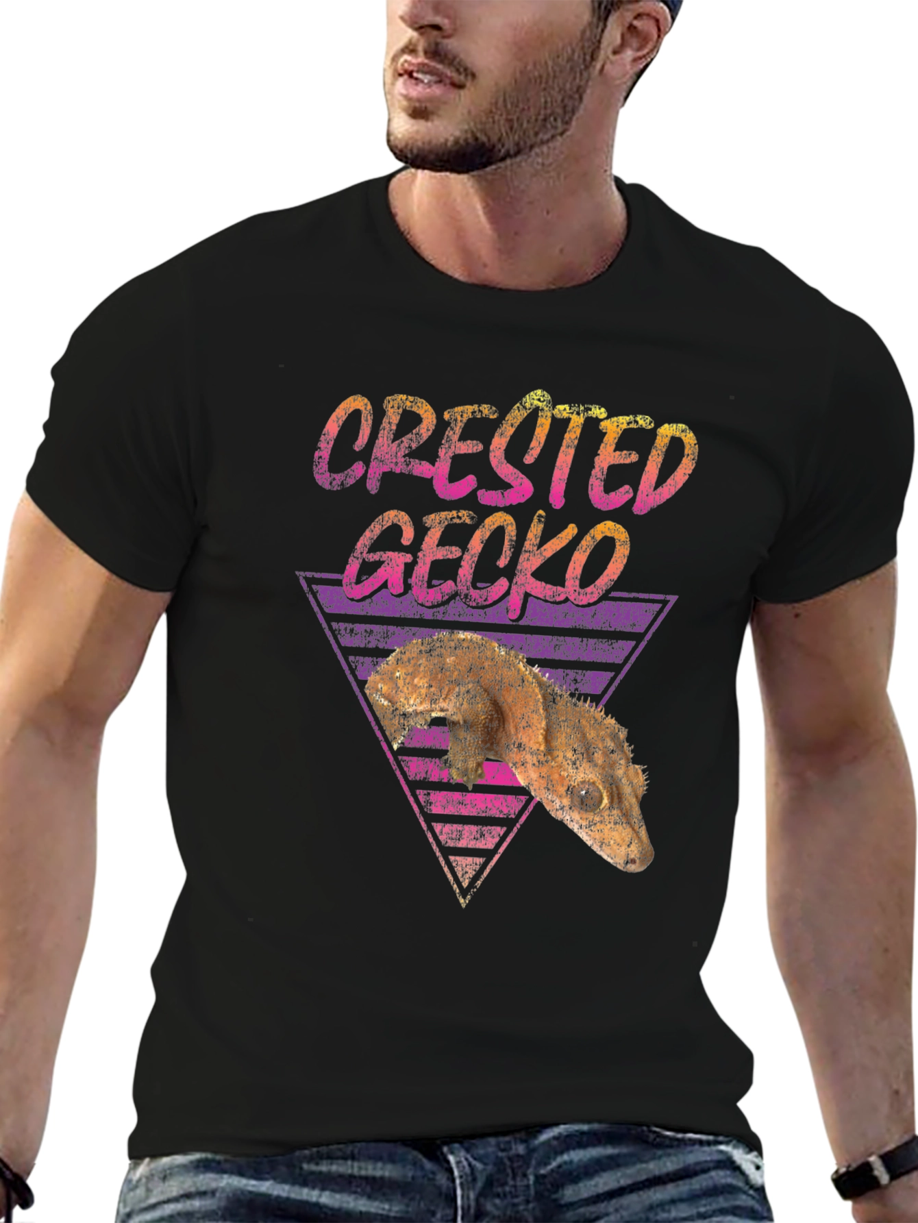 Crested Gecko Retro T-Shirt