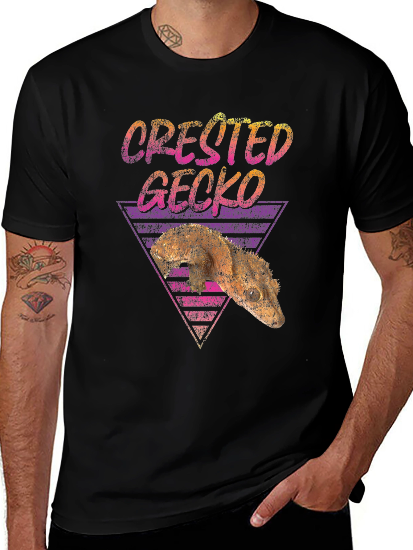 Crested Gecko Retro T-Shirt