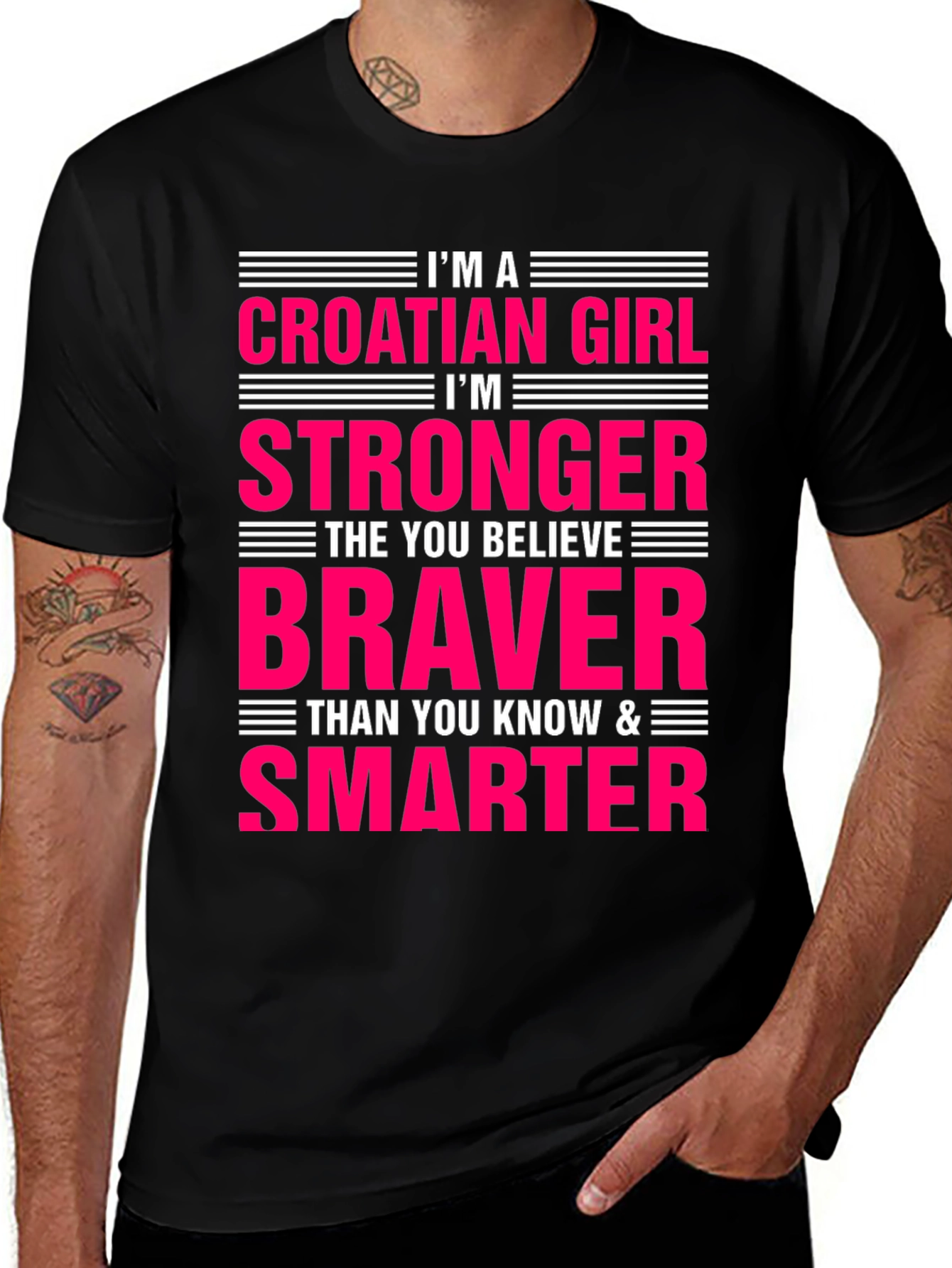 Croatian Girl T-Shirt - Strong Brave & Smart