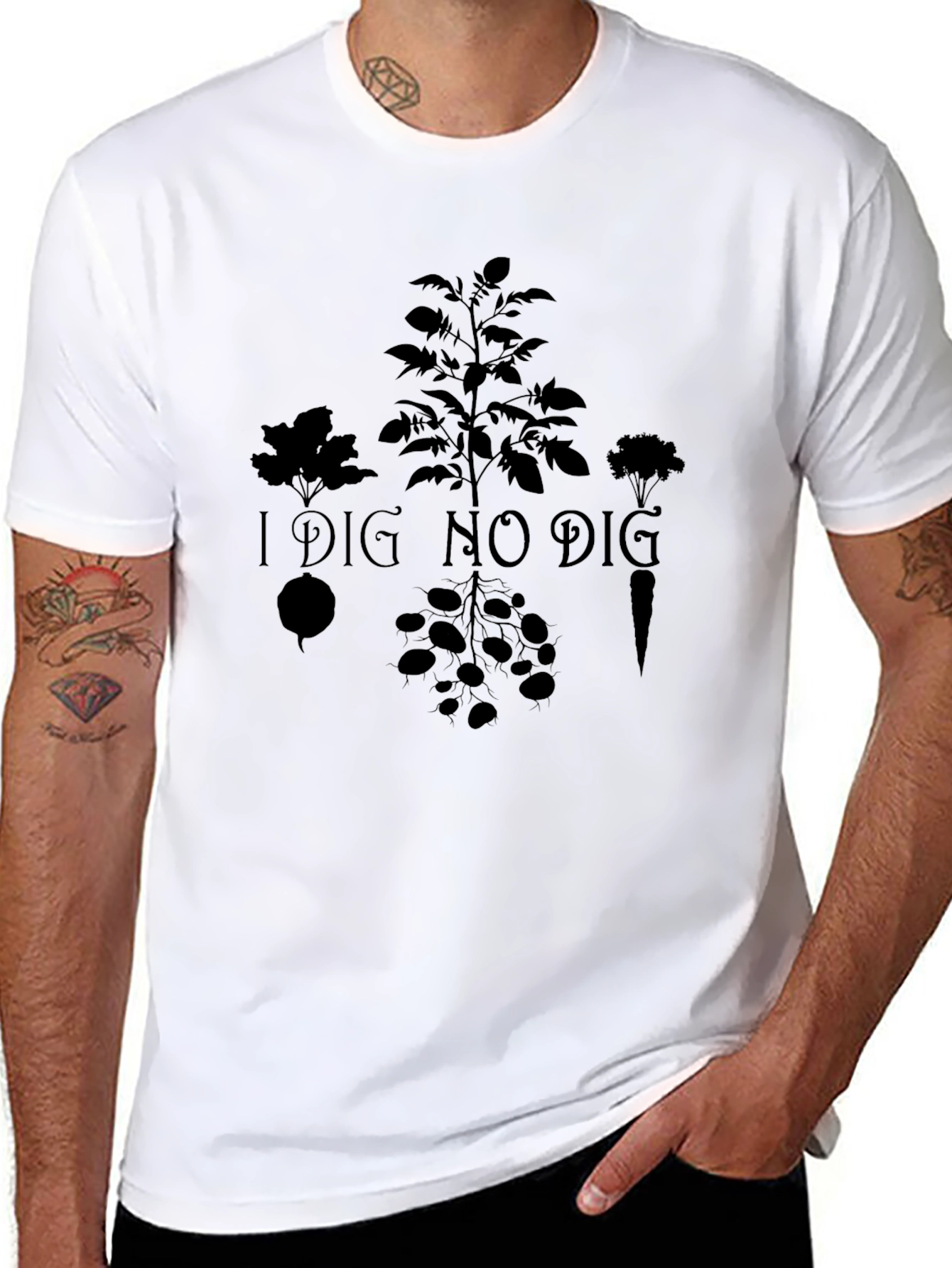 I Dig No Dig Gardening T-Shirt - Black