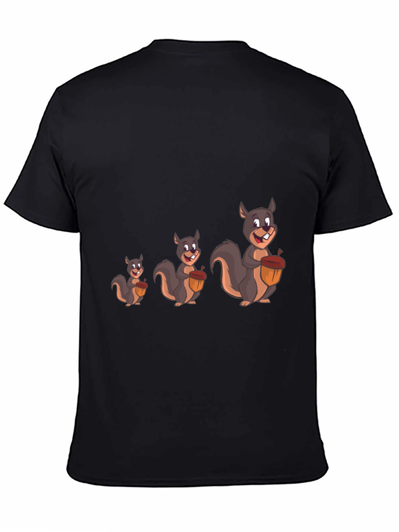 Funny Squirrel Graphic Tee - Black