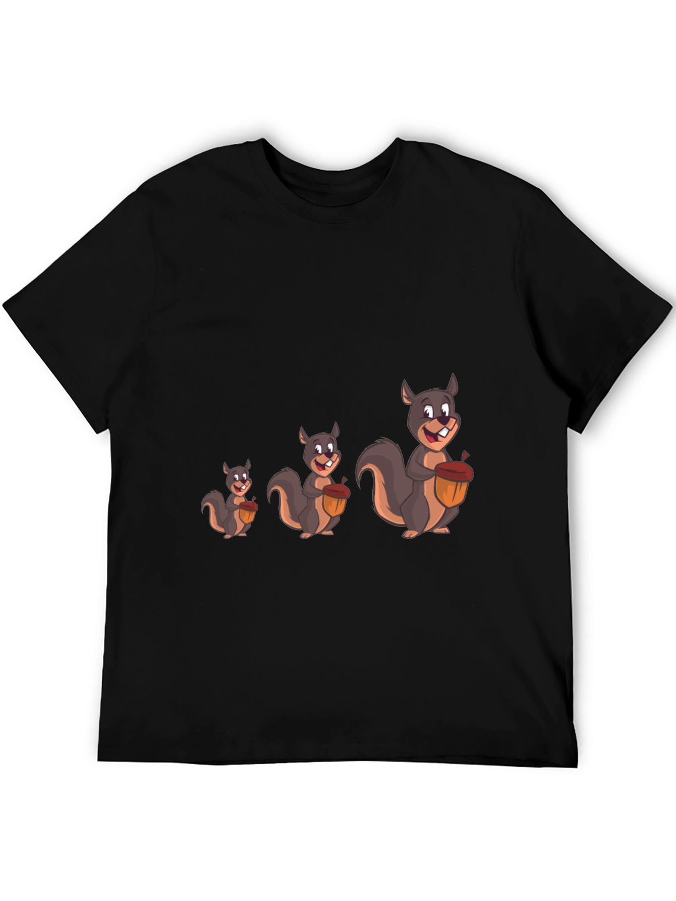 Funny Squirrel Graphic Tee - Black