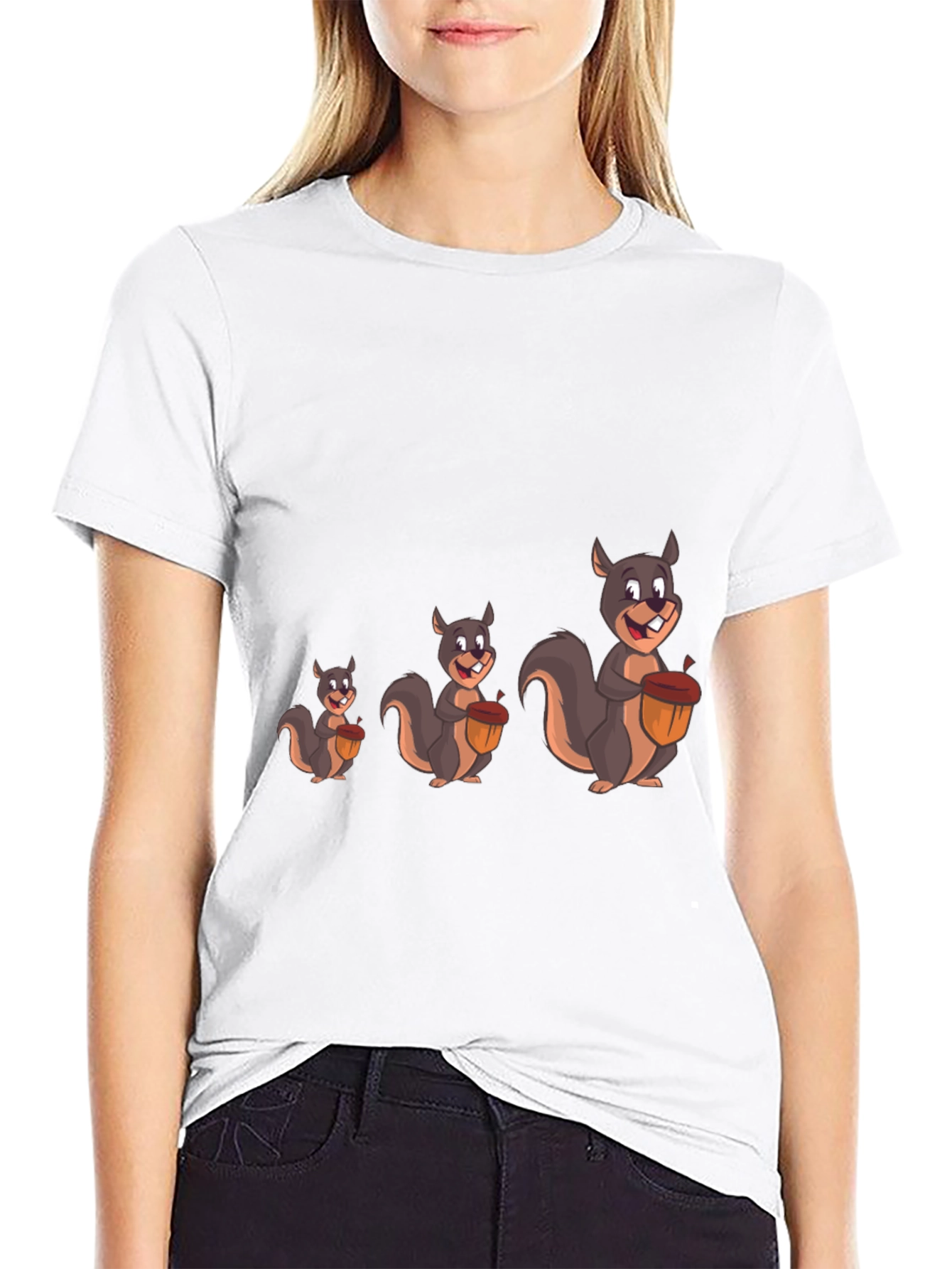 Funny Squirrel Graphic Tee - Black
