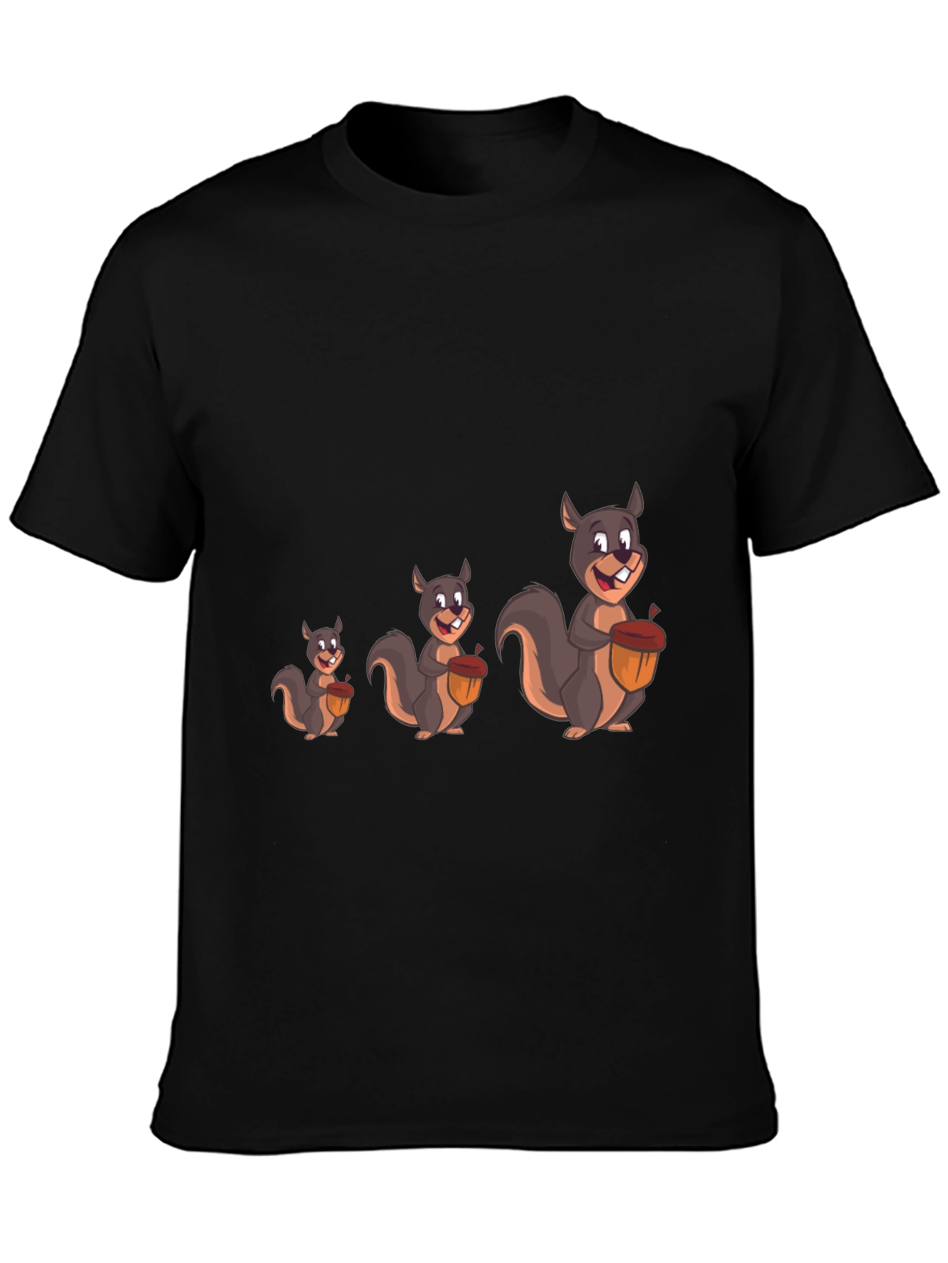 Funny Squirrel Graphic Tee - Black