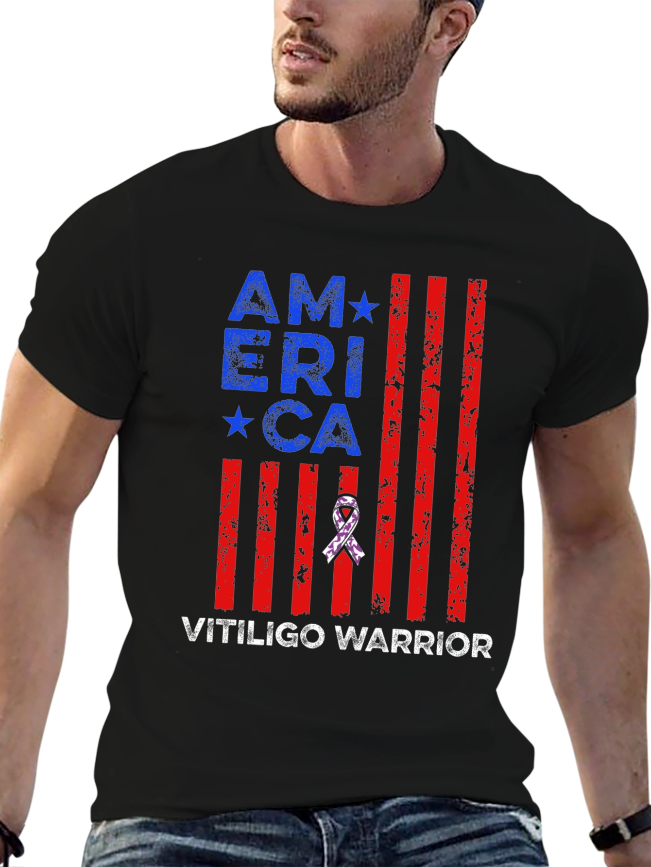 Vitiligo Warrior America T-Shirt