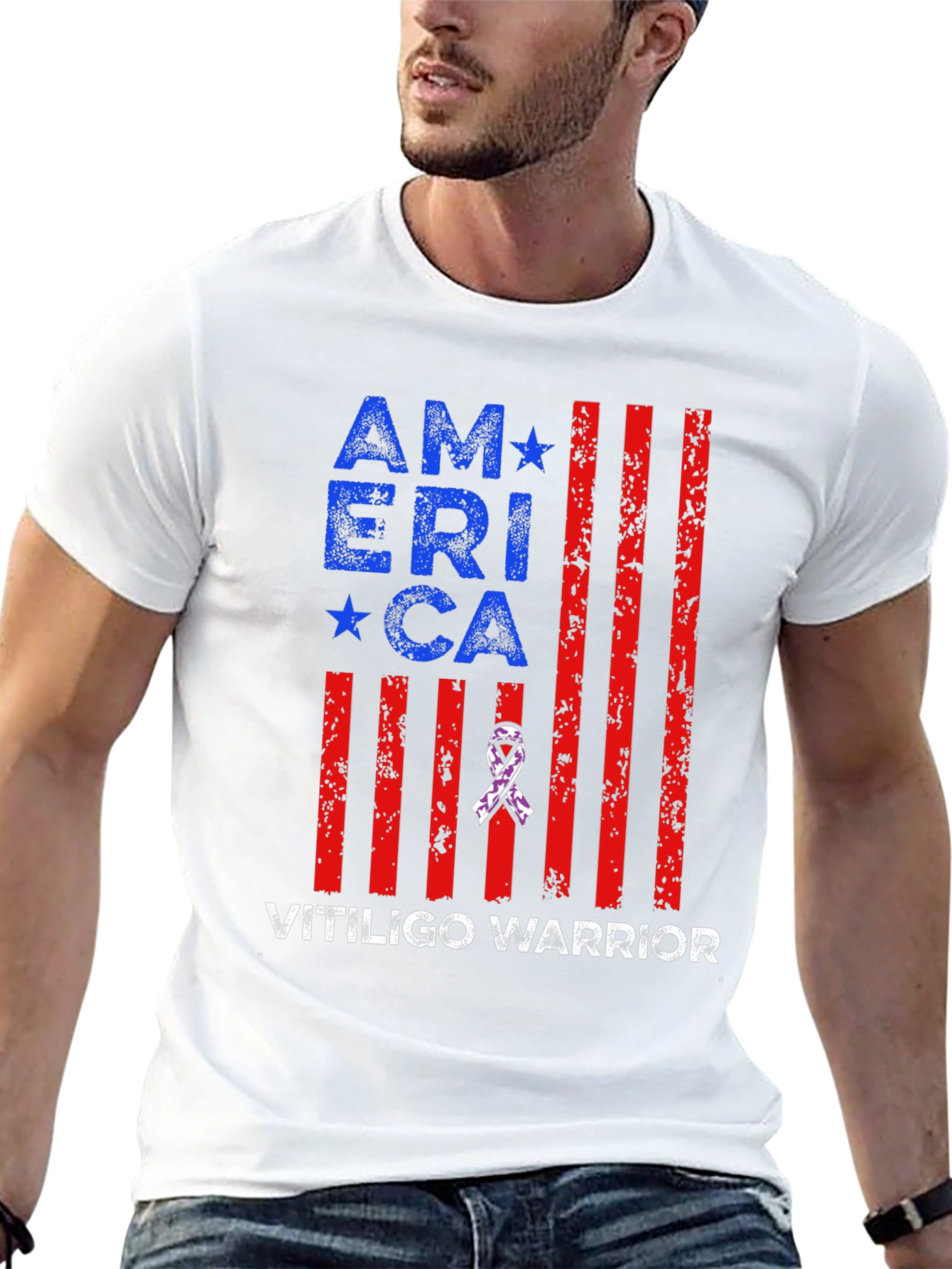 Vitiligo Warrior America T-Shirt