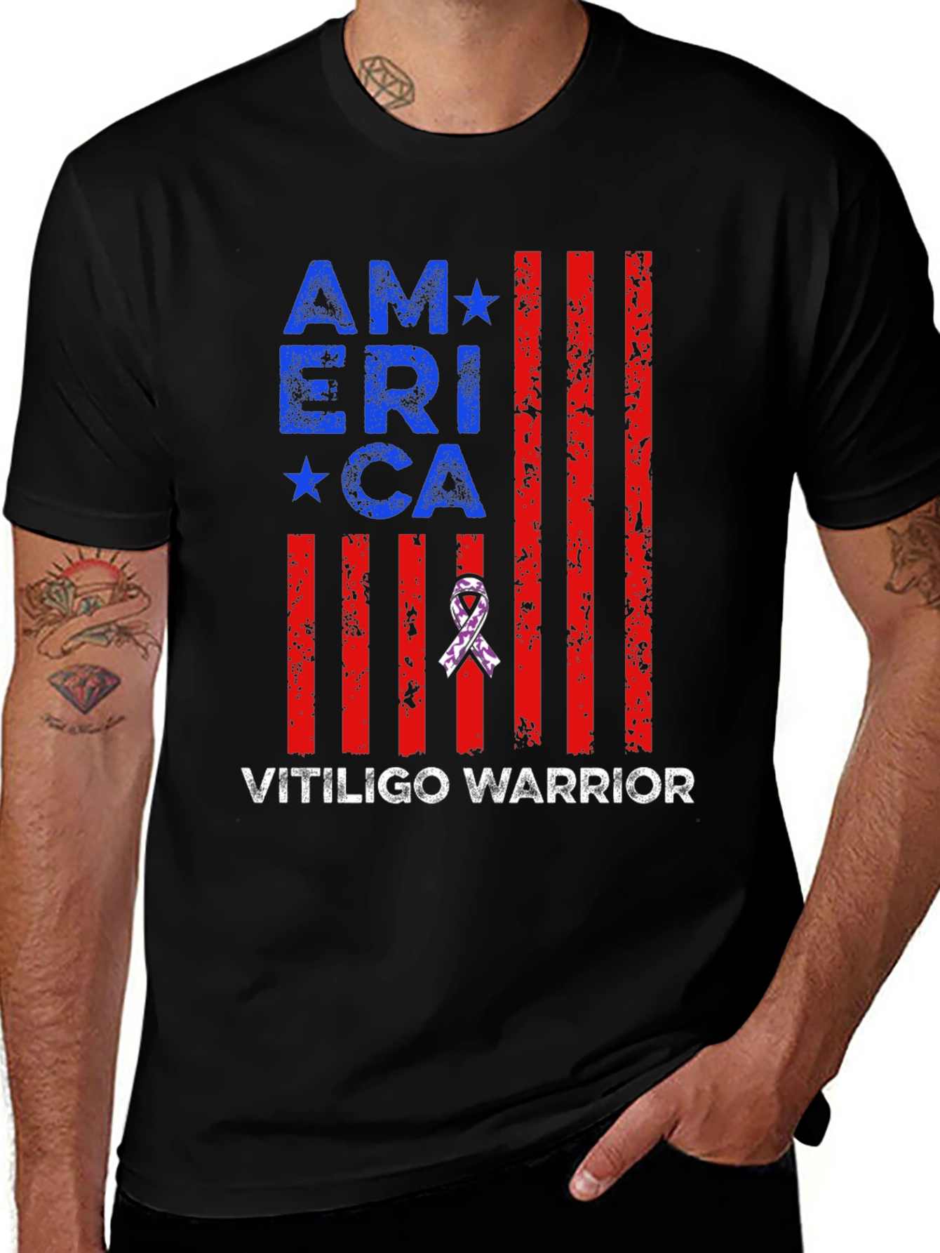 Vitiligo Warrior America T-Shirt