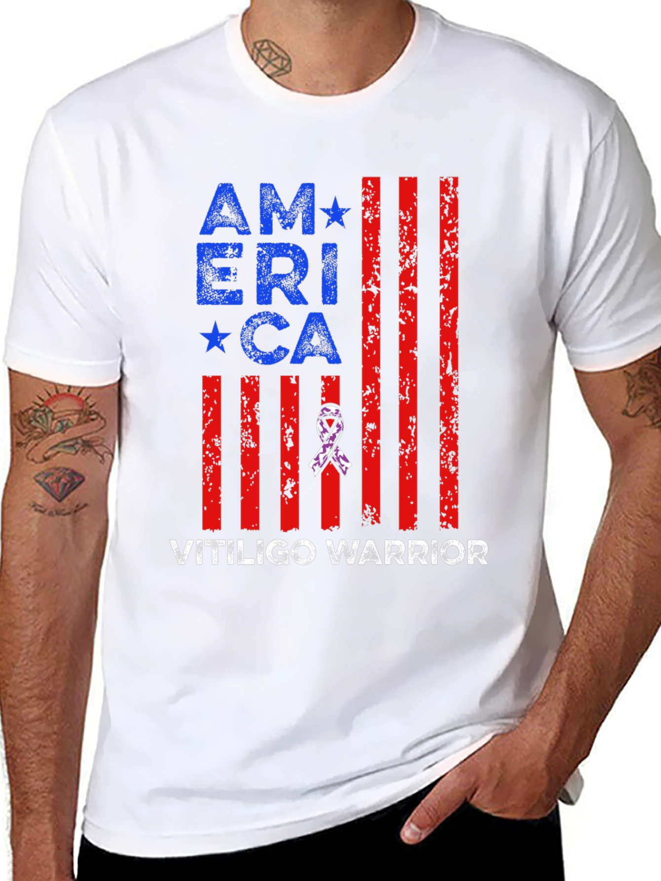 Vitiligo Warrior America T-Shirt