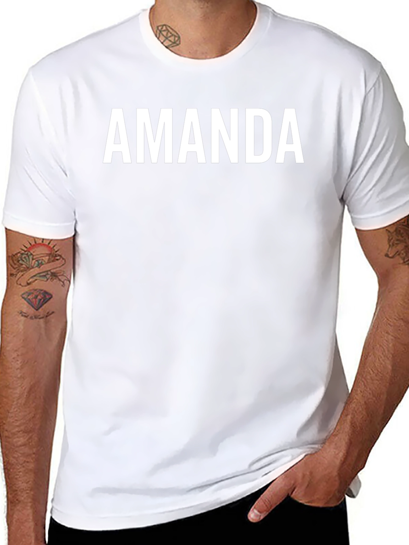 Personalized AMANDA Black T-Shirt - Custom Name Tee