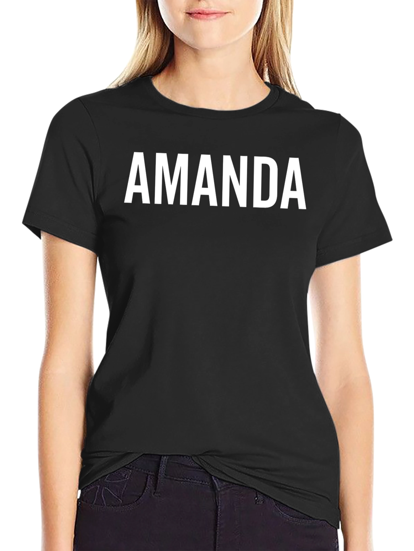 Personalized AMANDA Black T-Shirt - Custom Name Tee
