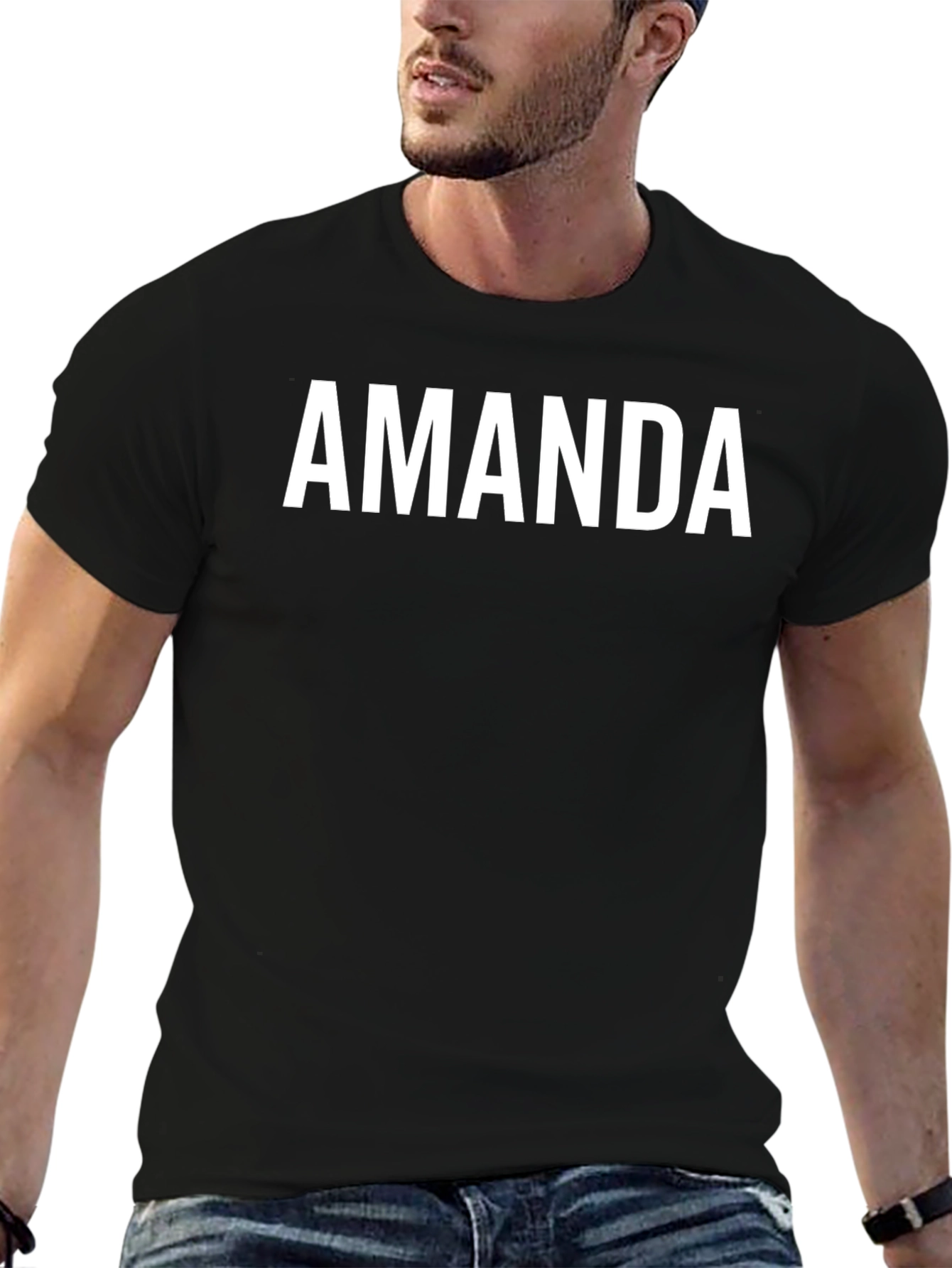 Personalized AMANDA Black T-Shirt - Custom Name Tee