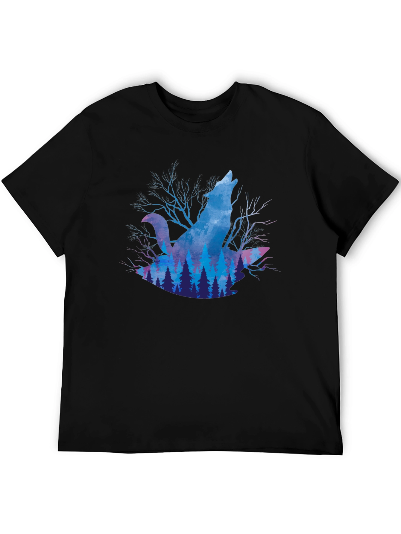 Wolf Howl Forest Graphic T-Shirt