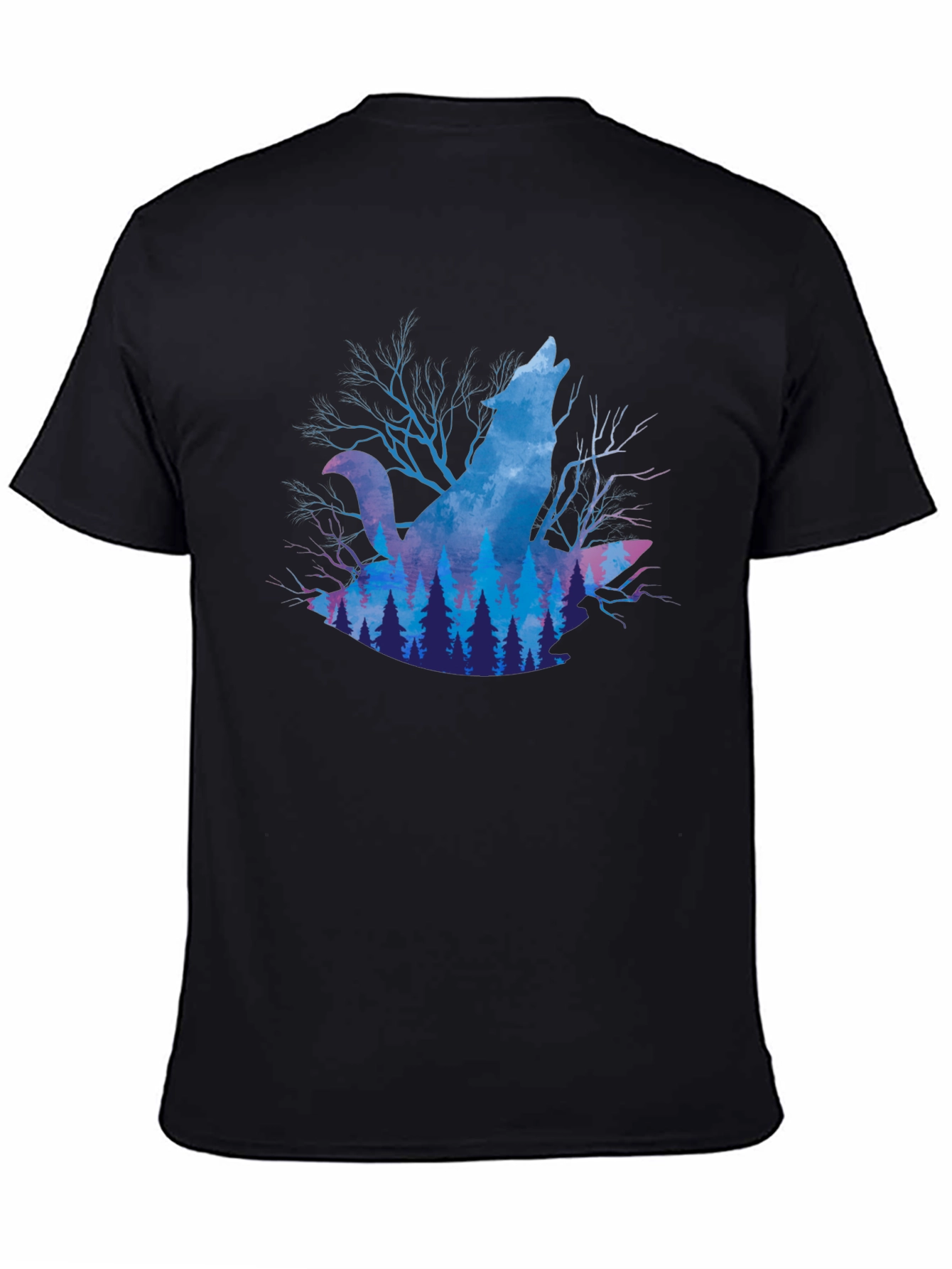 Wolf Howl Forest Graphic T-Shirt