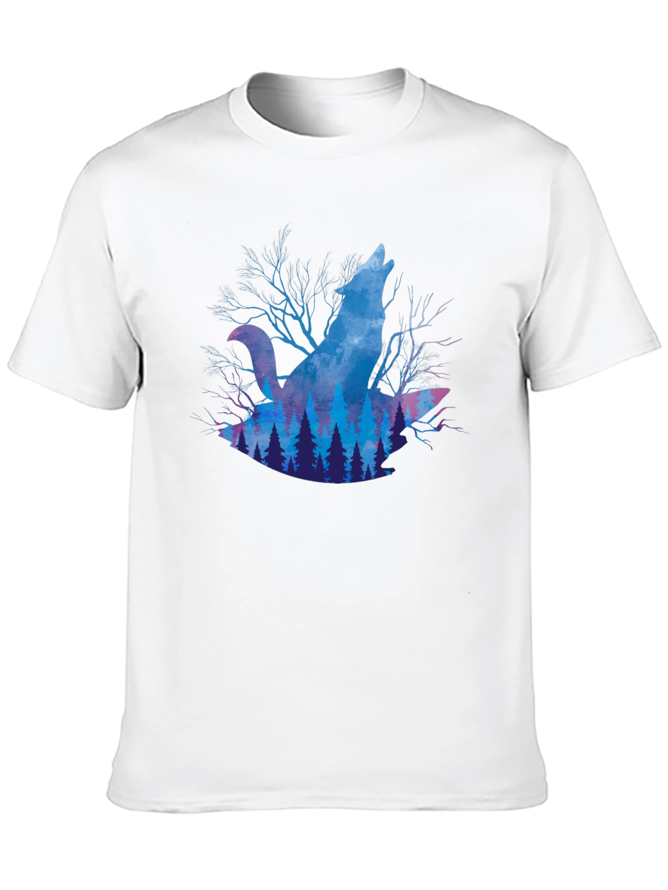 Wolf Howl Forest Graphic T-Shirt