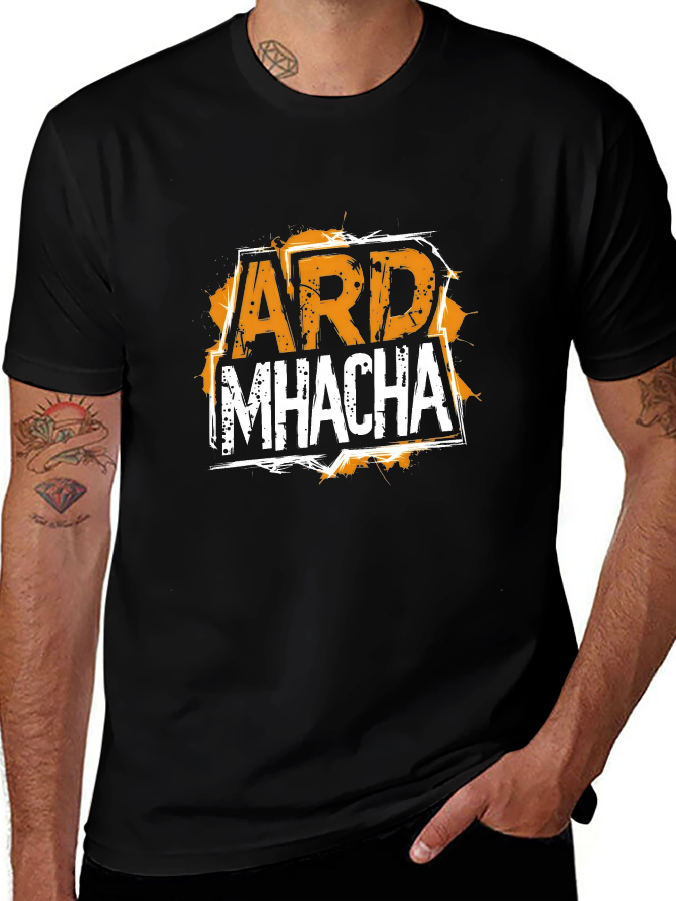 ARD MHACHA Graphic T-Shirt - Black Cotton Tee
