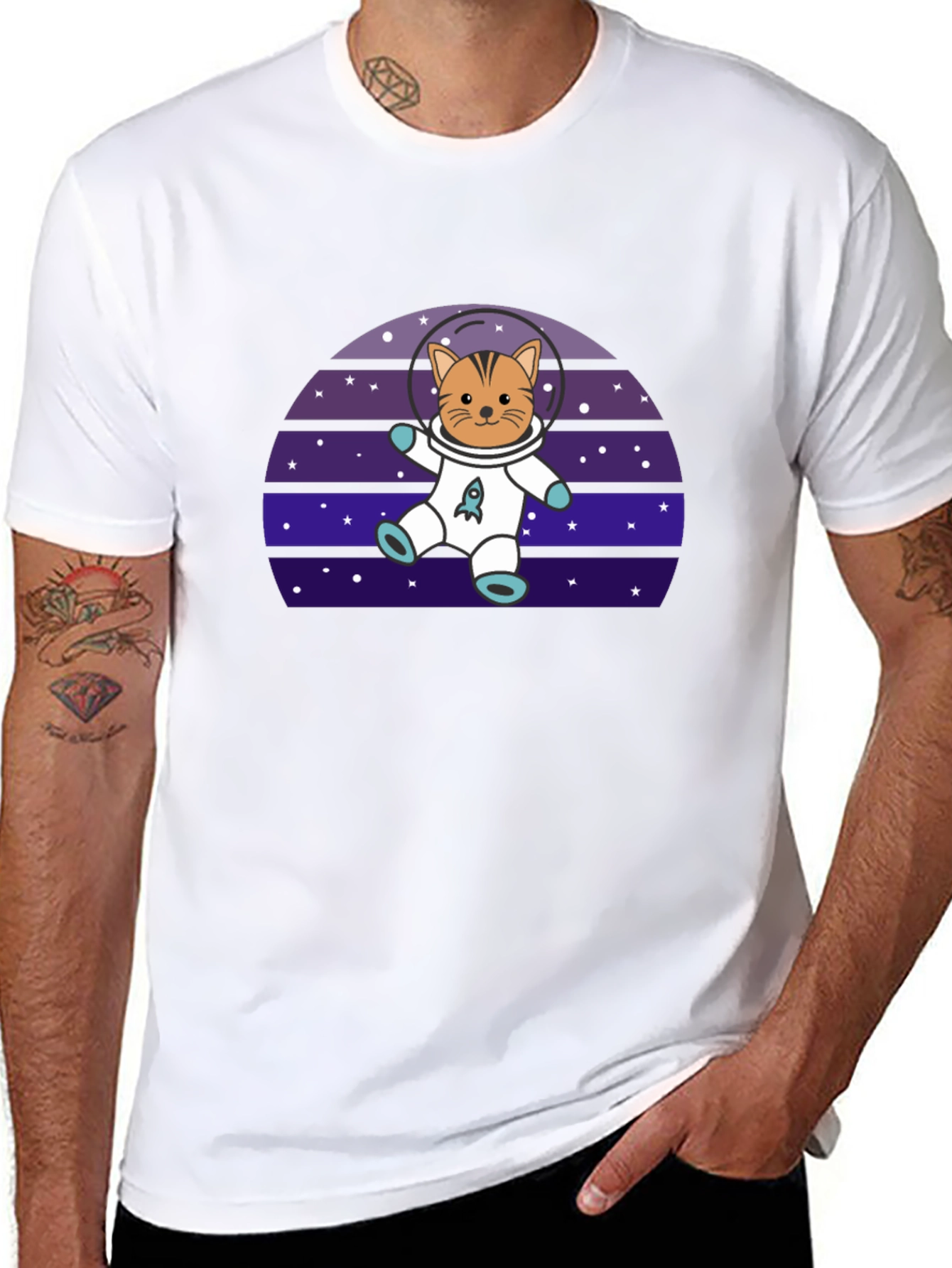 Astronaut Cat T-Shirt - Space Kitten Tee