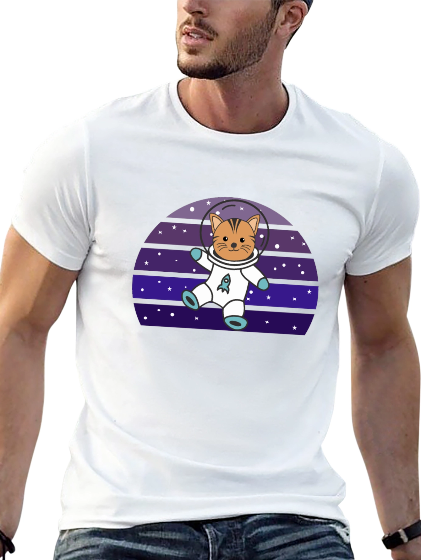 Astronaut Cat T-Shirt - Space Kitten Tee