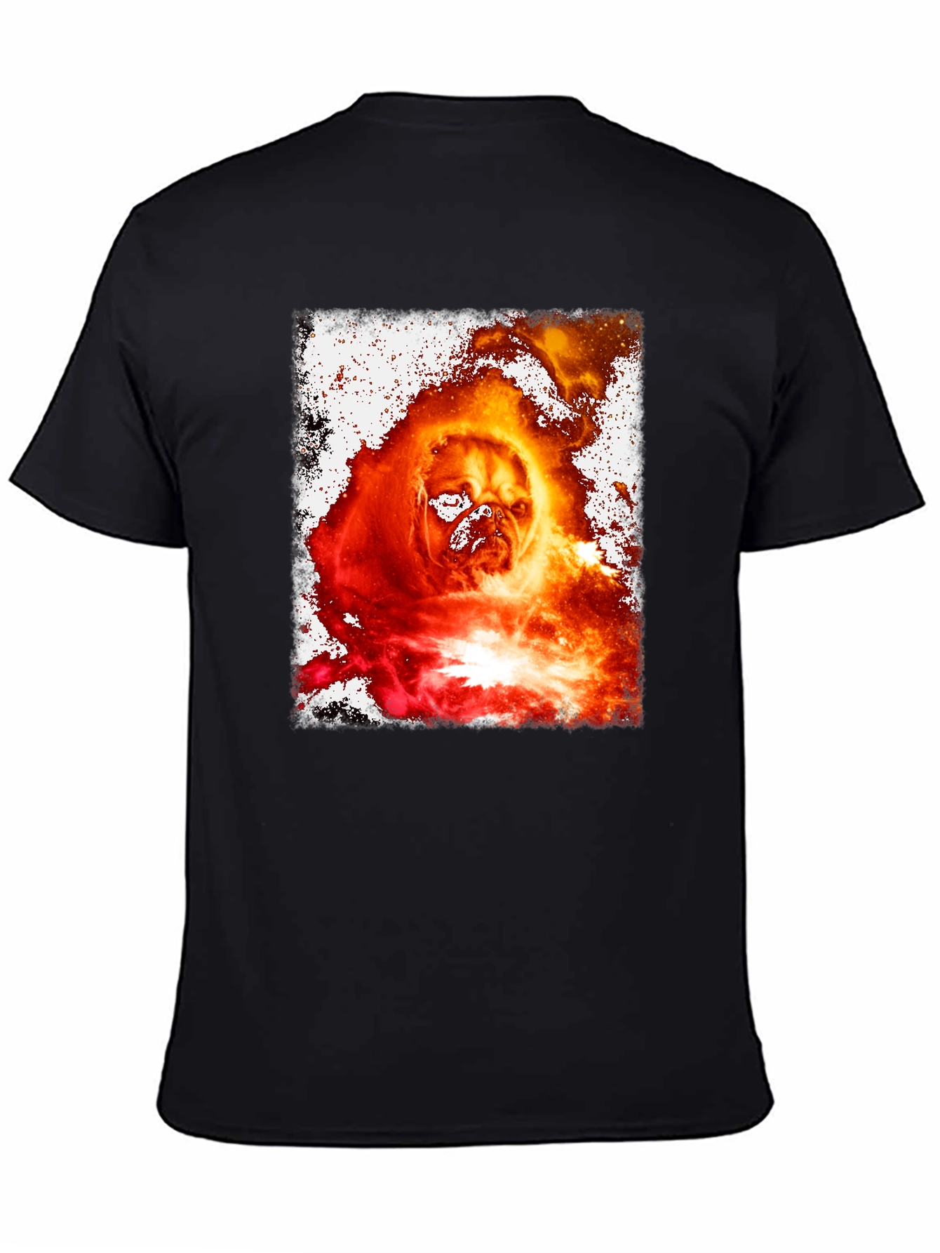 Fiery Pug Graphic Tee - Unique Dog Lover Shirt