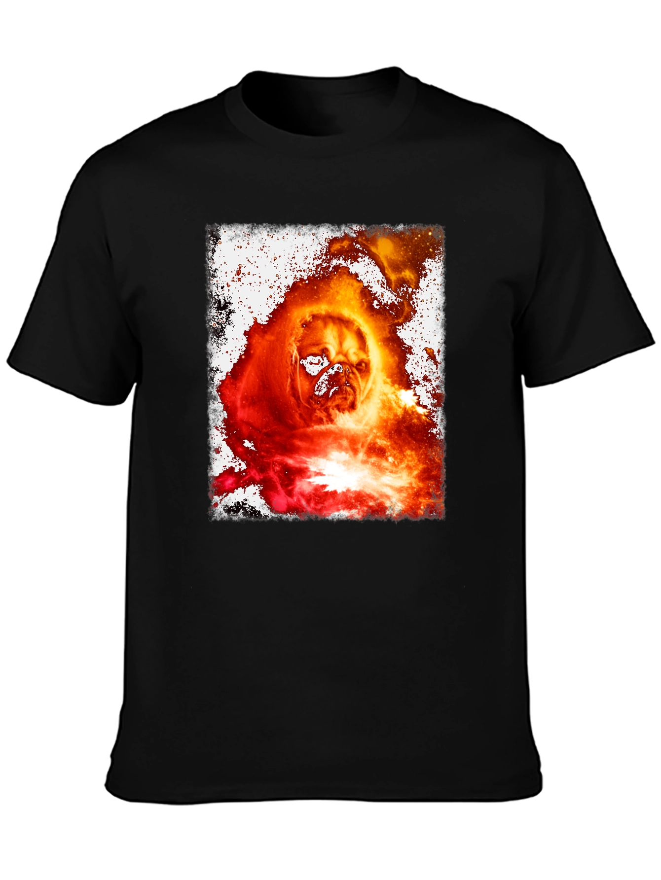 Fiery Pug Graphic Tee - Unique Dog Lover Shirt