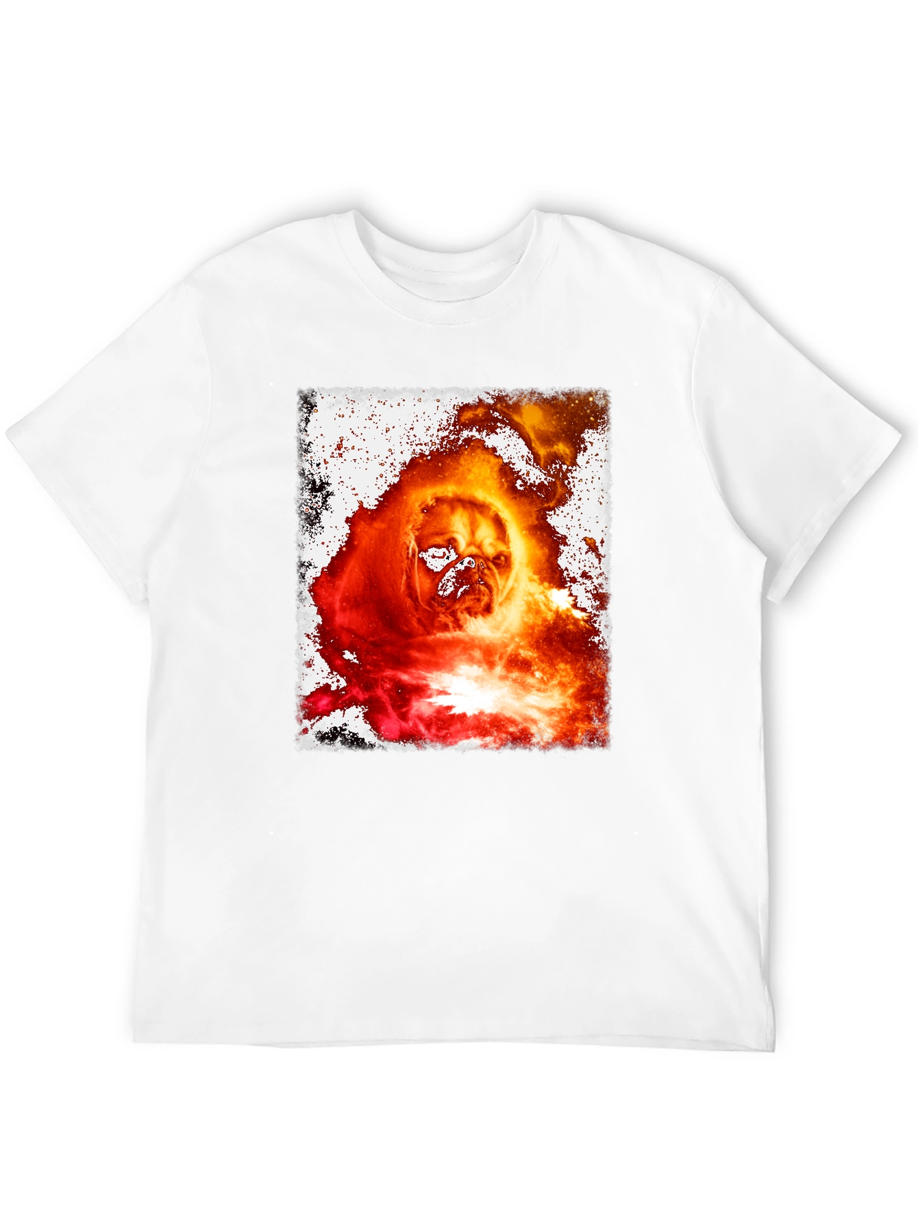 Fiery Pug Graphic Tee - Unique Dog Lover Shirt
