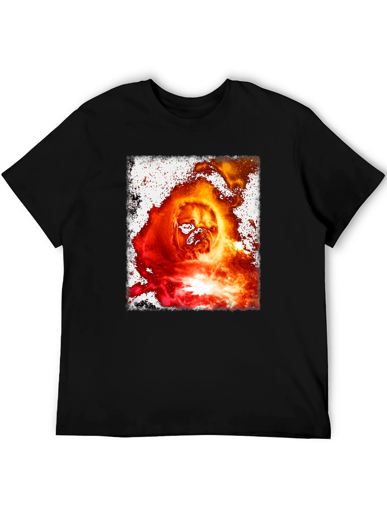 Fiery Pug Graphic Tee - Unique Dog Lover Shirt