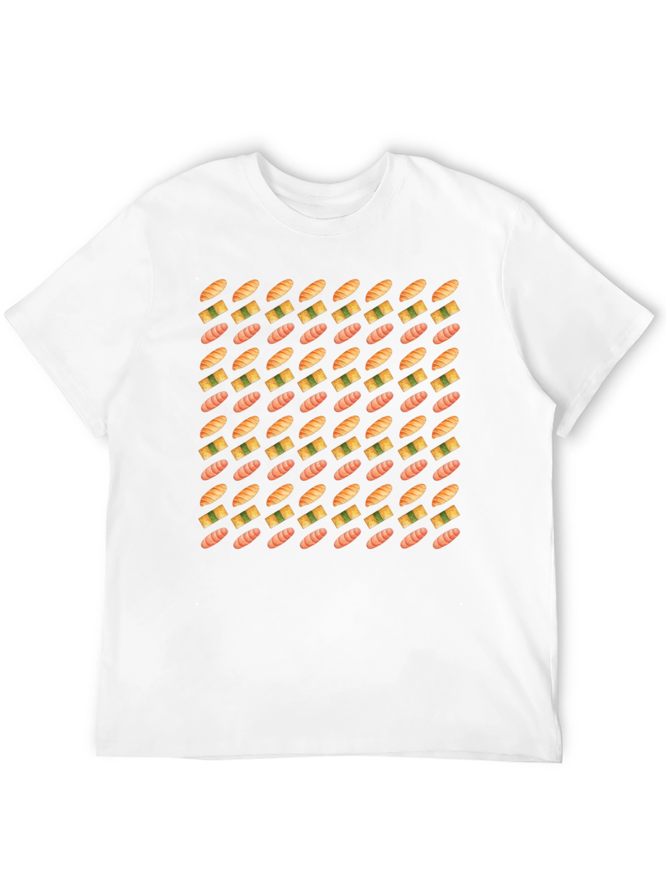 Sushi Pattern Black T-Shirt - Foodie Fashion