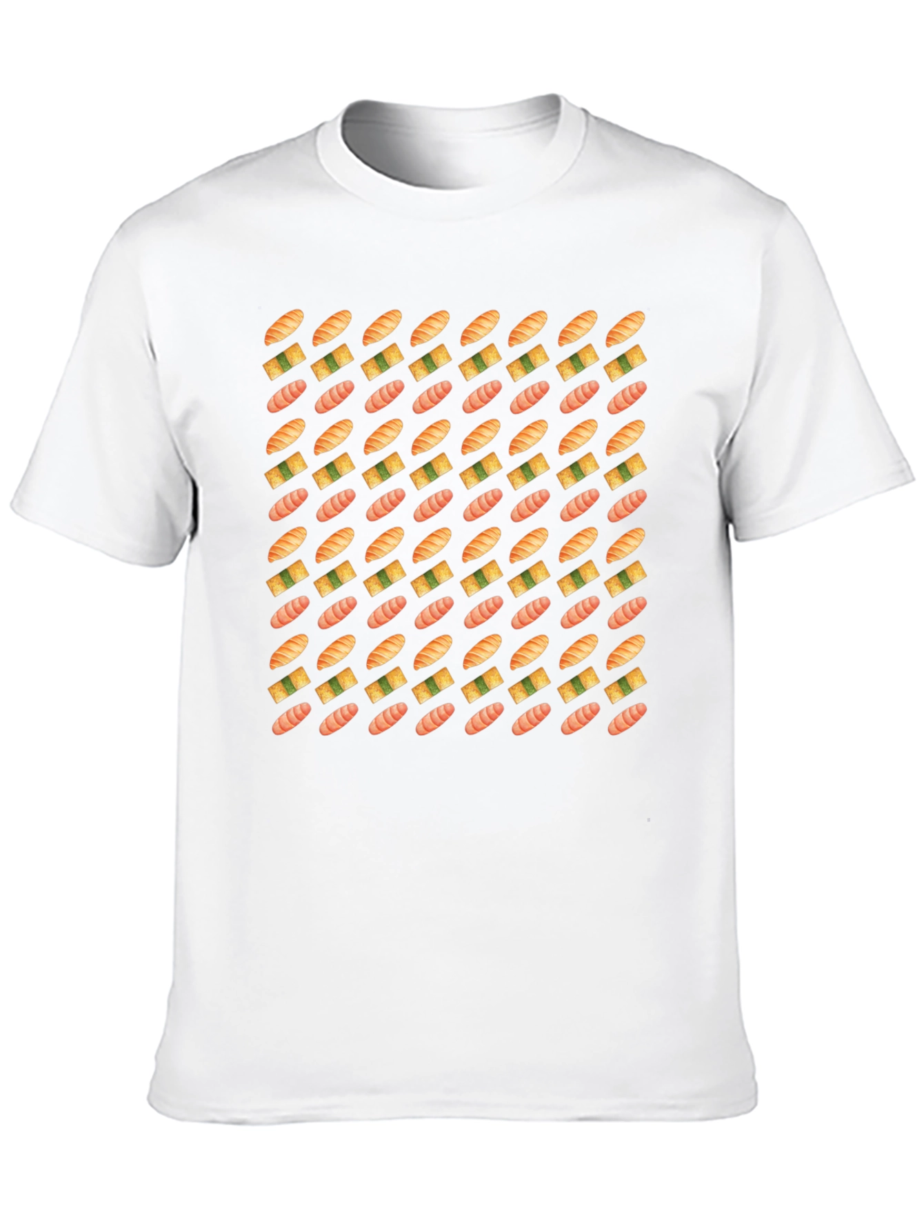 Sushi Pattern Black T-Shirt - Foodie Fashion