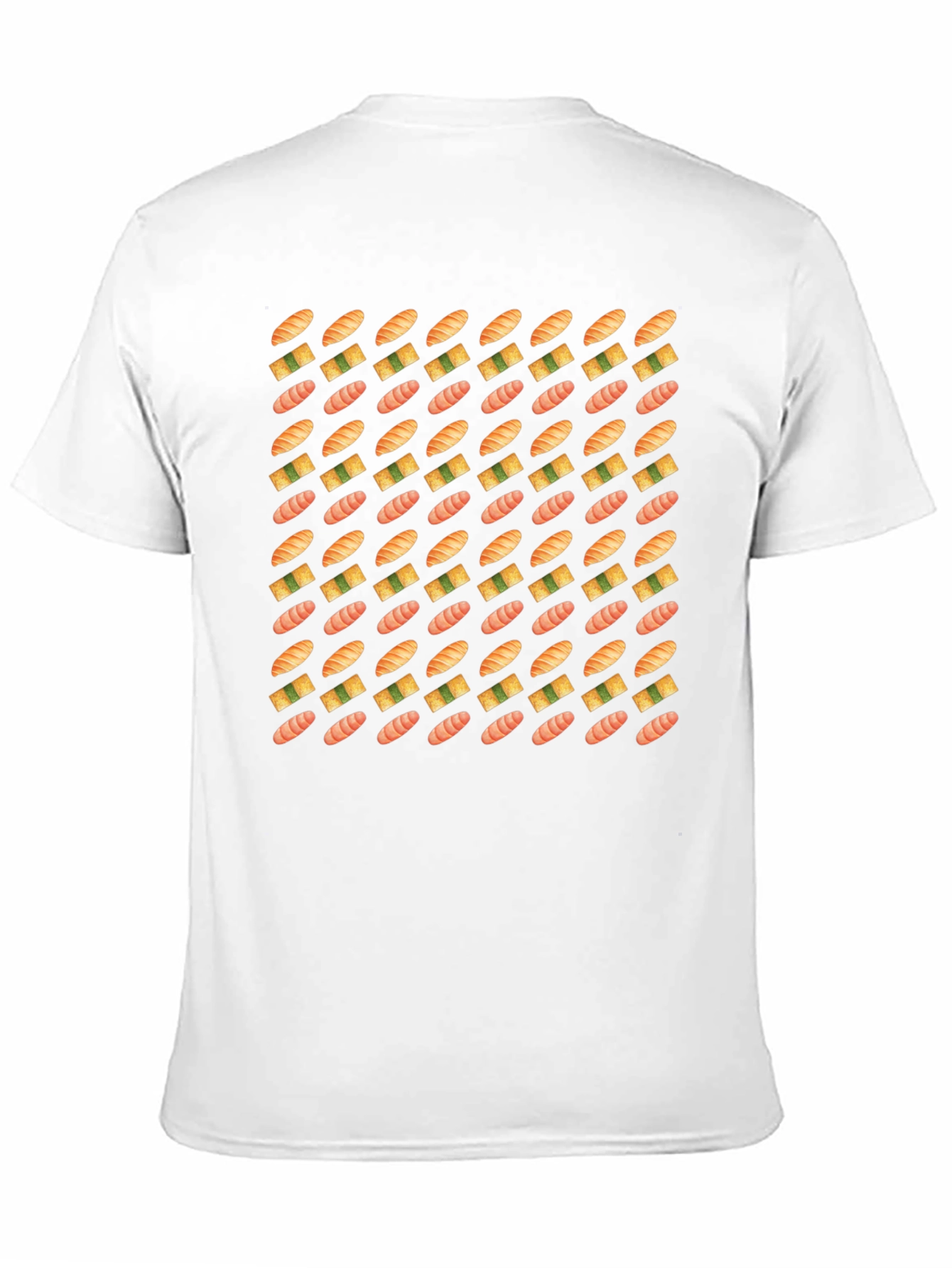Sushi Pattern Black T-Shirt - Foodie Fashion