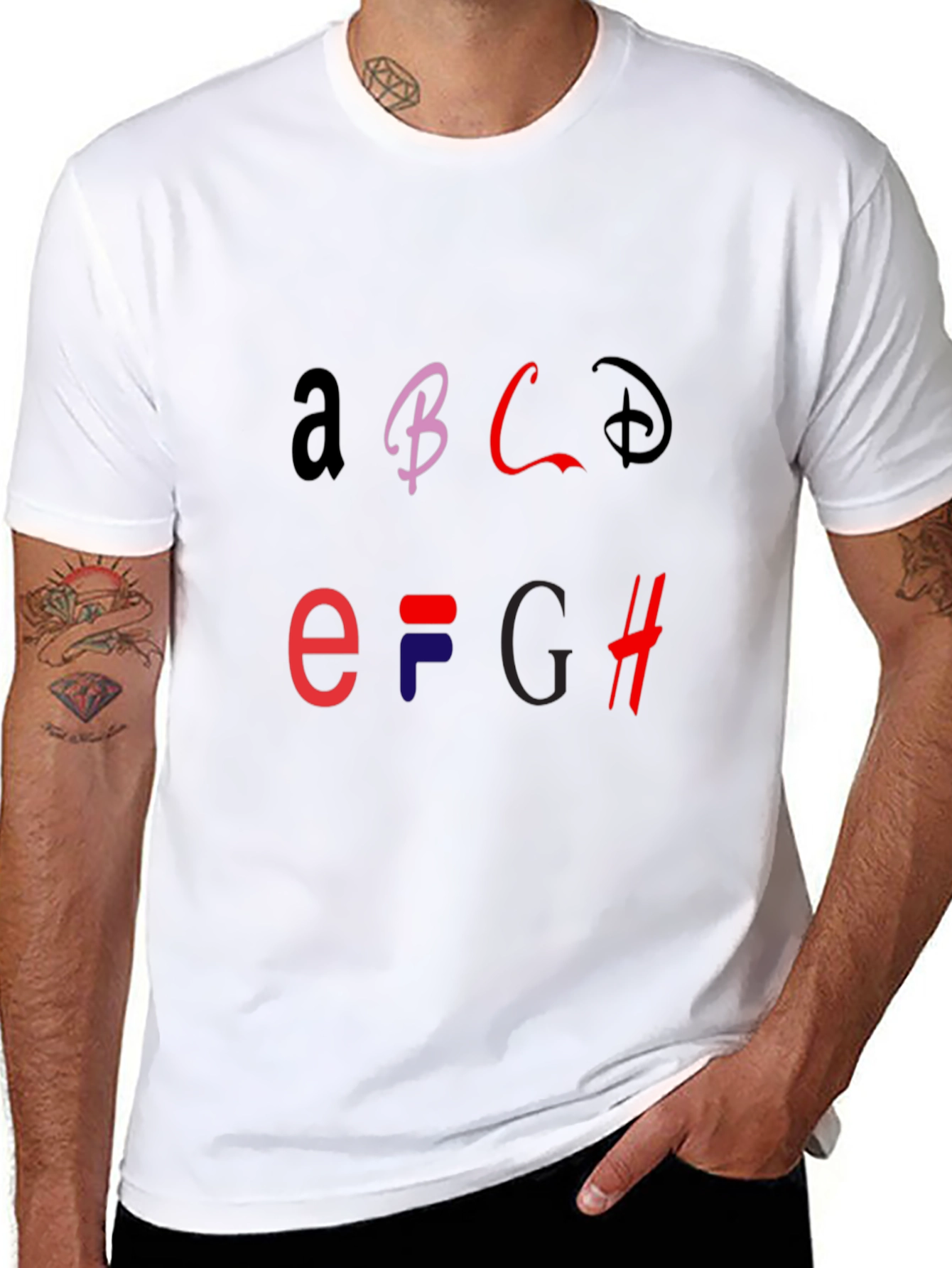 Alphabet Logo Graphic T-Shirt - Stylish Casual Tee